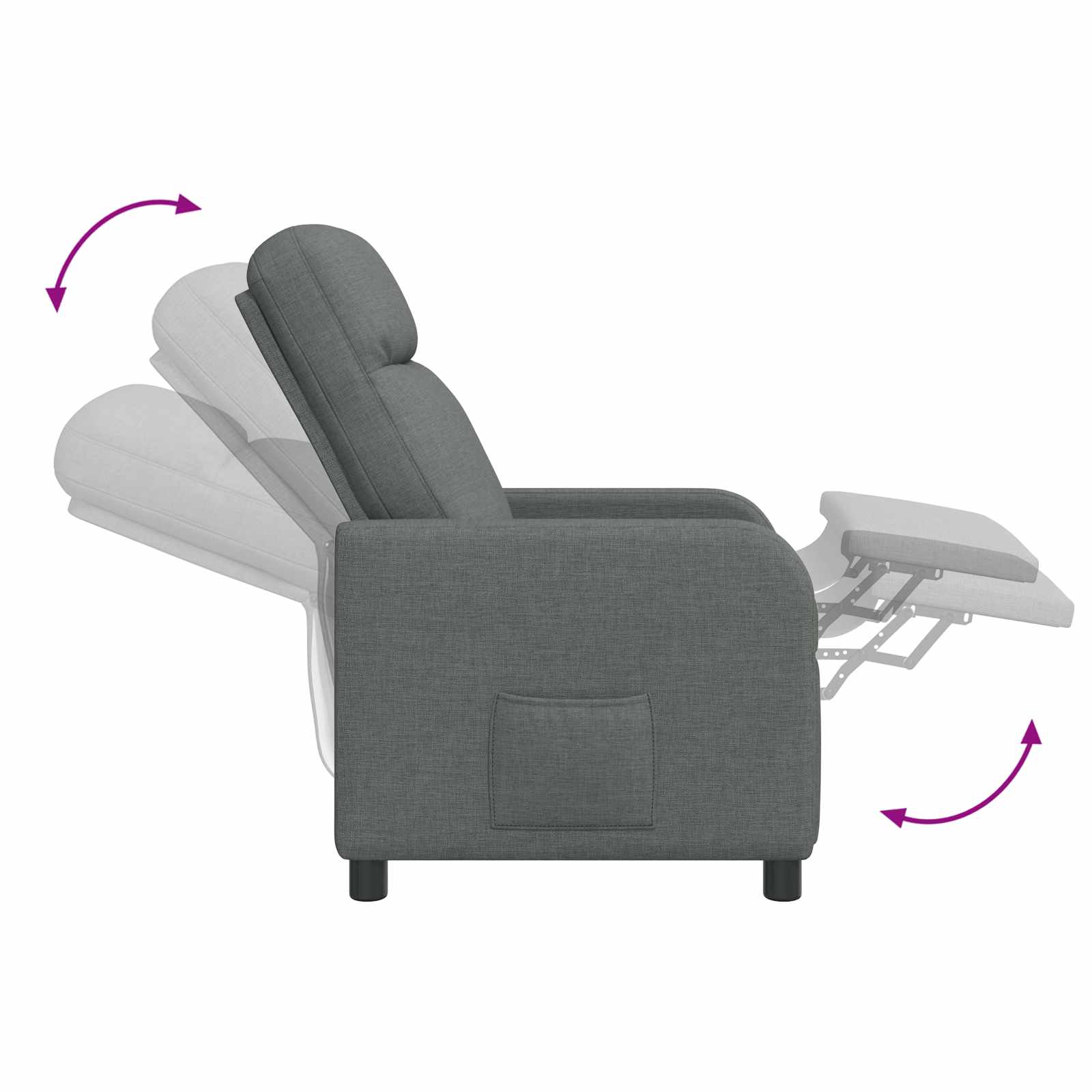 Relaxfauteuil Donkergrijs Stof