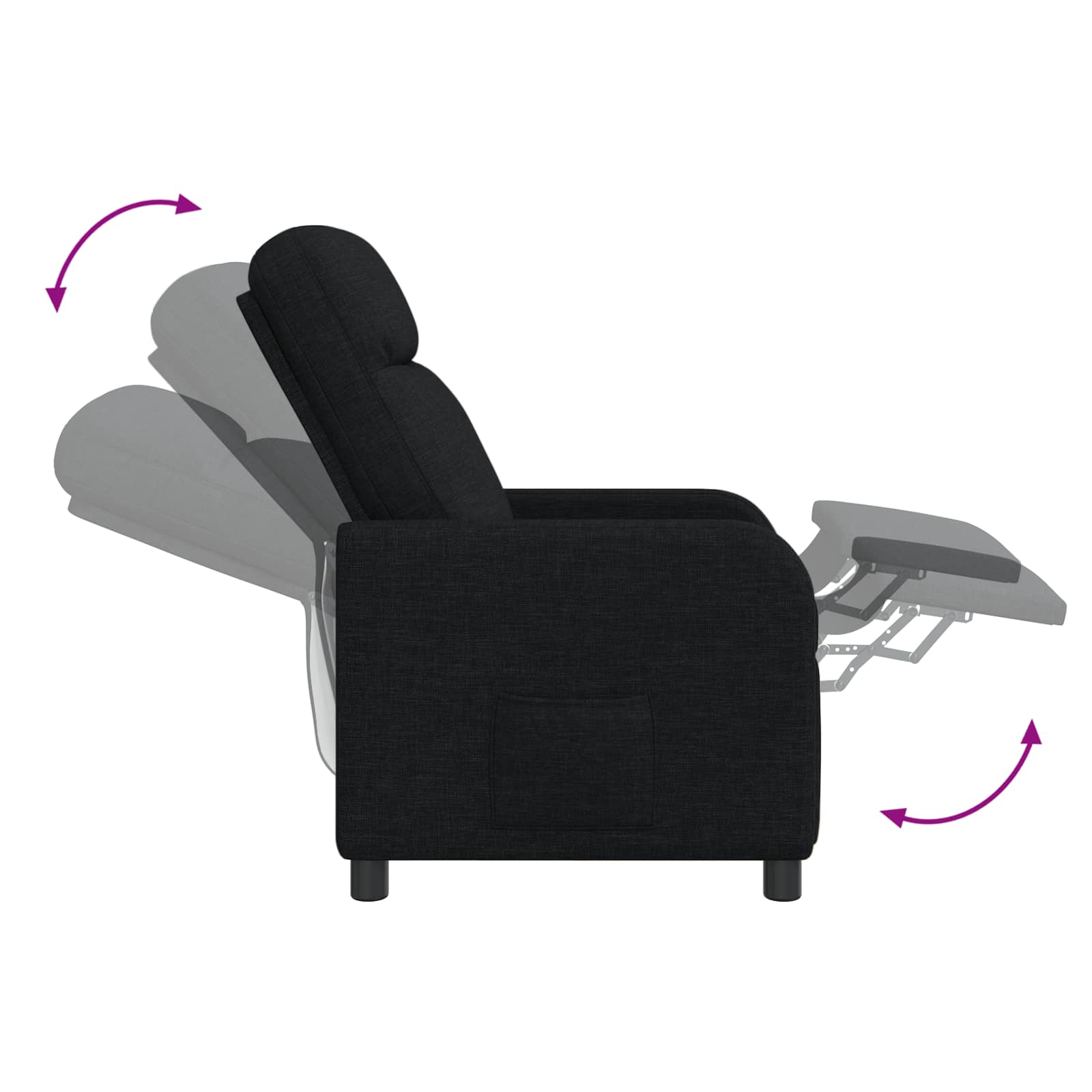 Relaxfauteuil Zwart Stof