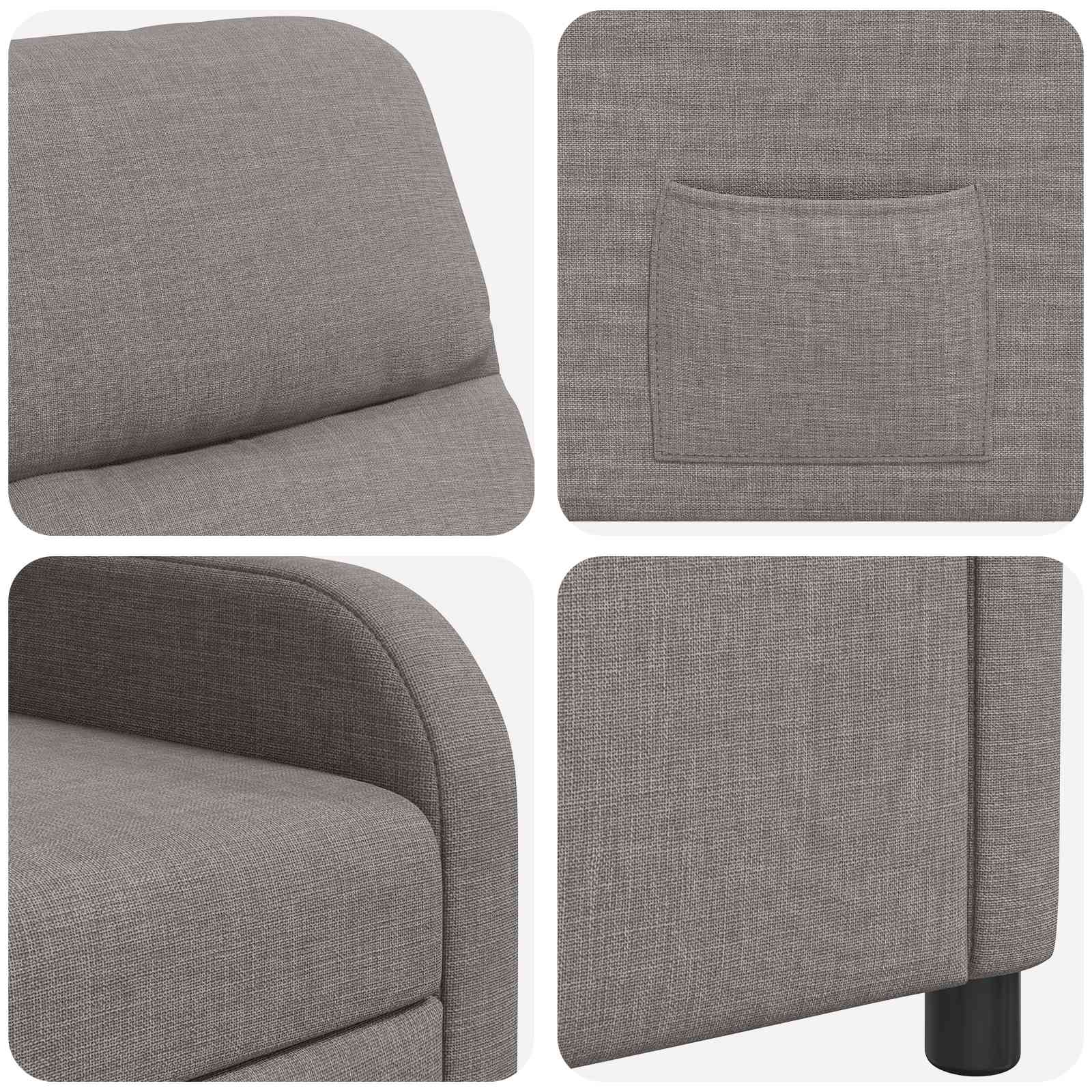 Relaxfauteuil Taupe Stof