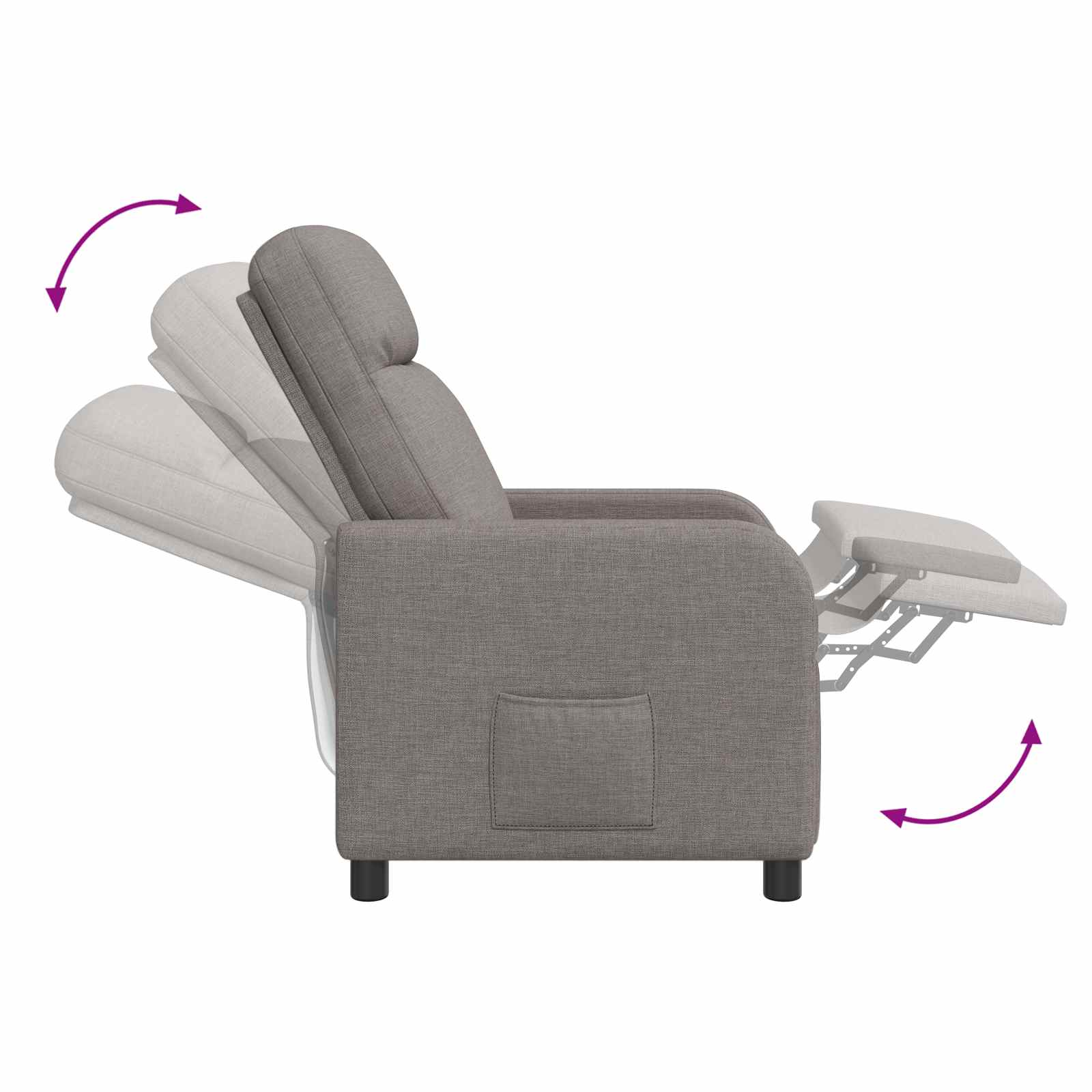 Relaxfauteuil Taupe Stof
