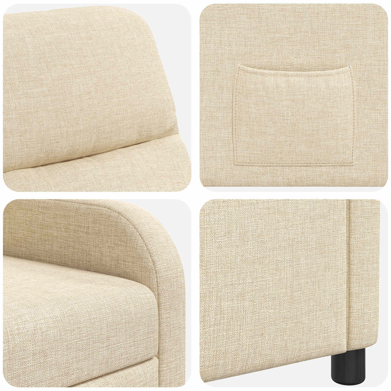 Relaxfauteuil Crèmekleurig Stof