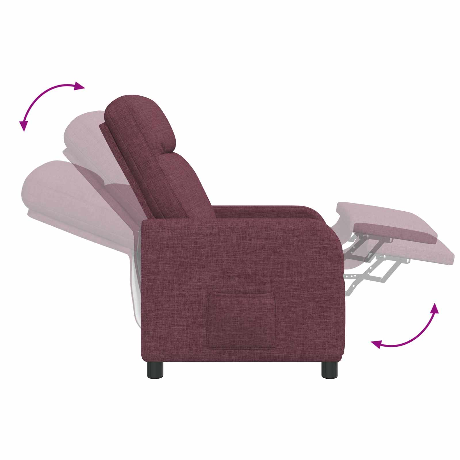 Relaxfauteuil Paars Stof