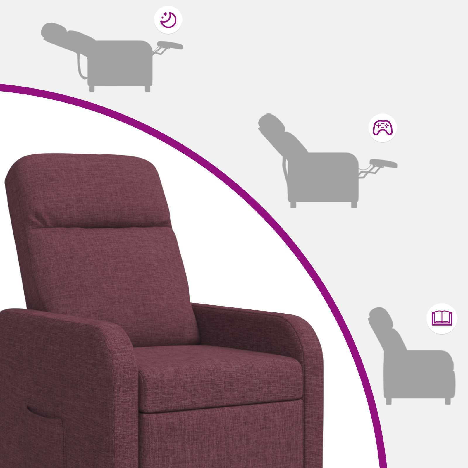 Relaxfauteuil Paars Stof