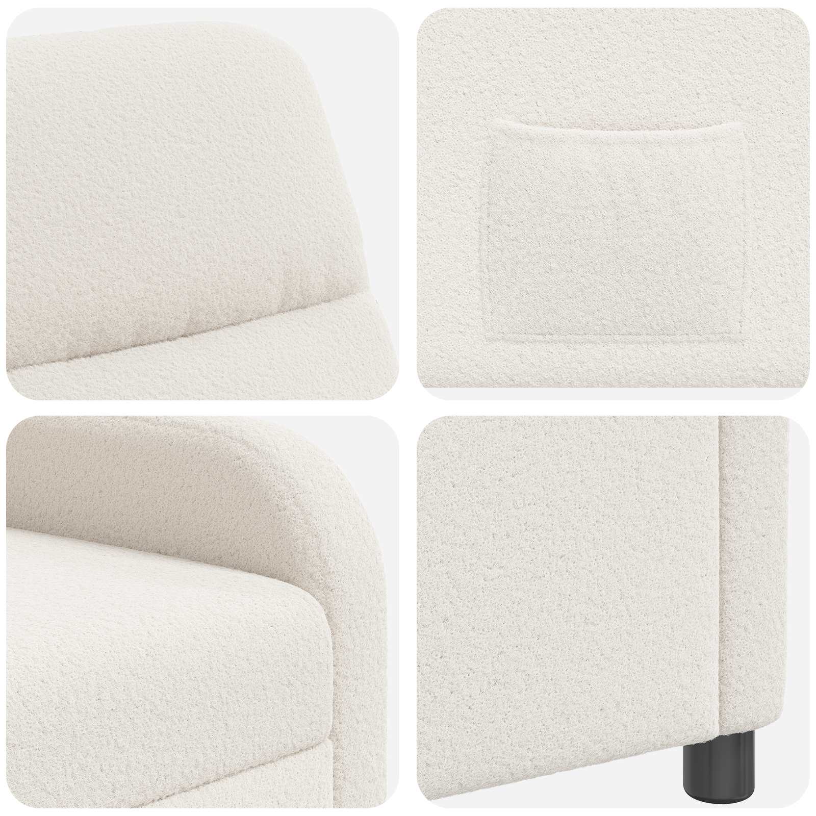 Relaxfauteuil Crèmekleurig Bouclé