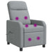 Massage Recliner Lichtgrijs Stof