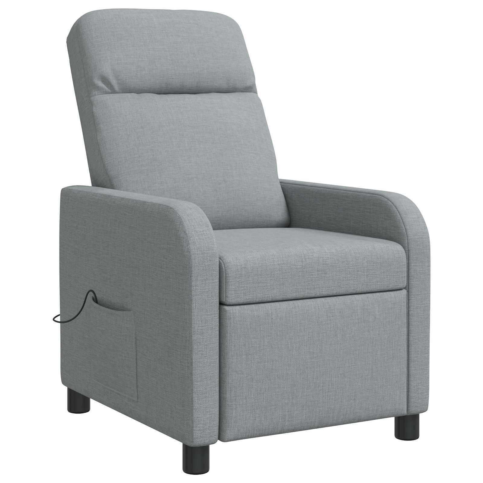 Massage Recliner Lichtgrijs Stof