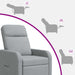 Massage Recliner Lichtgrijs Stof