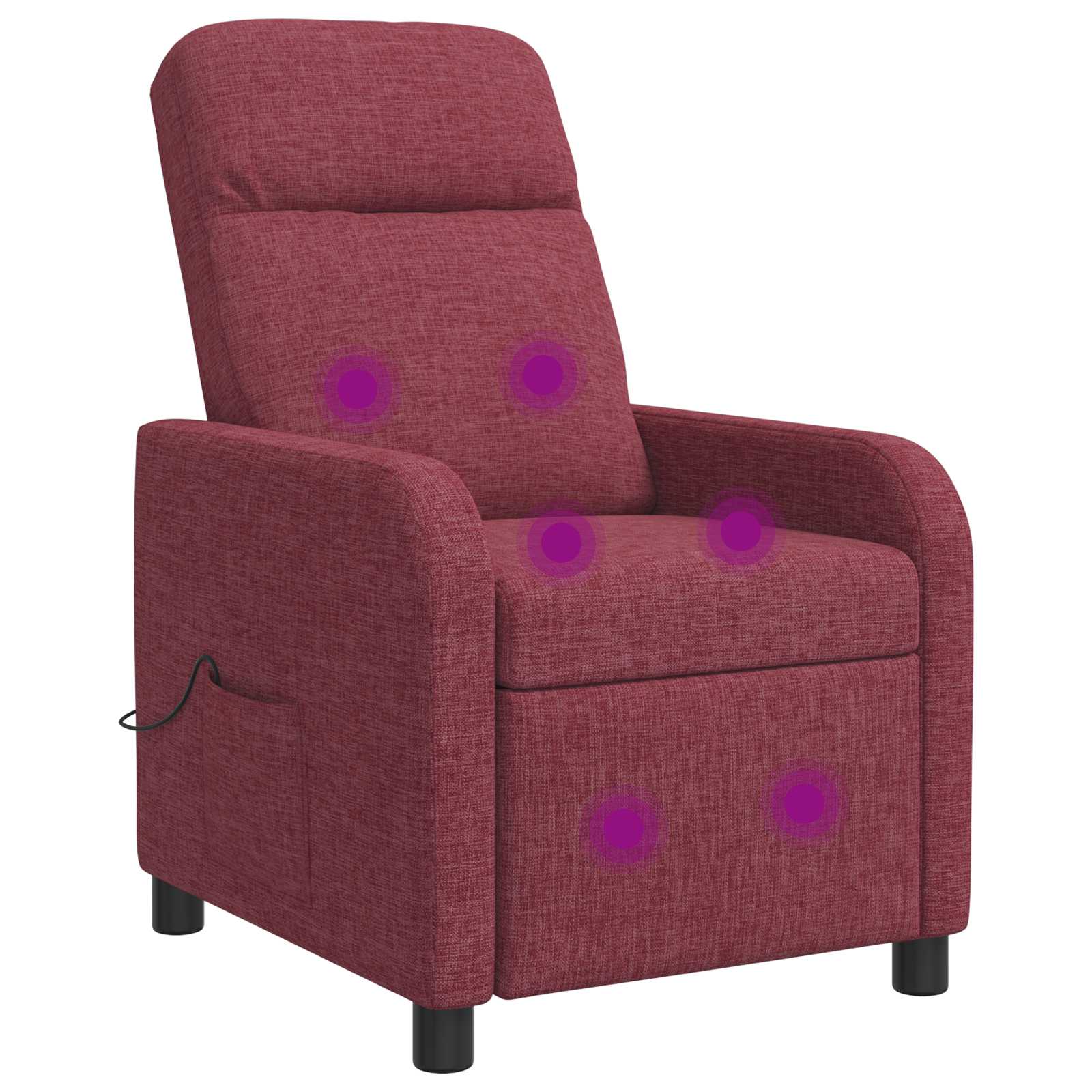Massage Recliner Wijnrood Stof