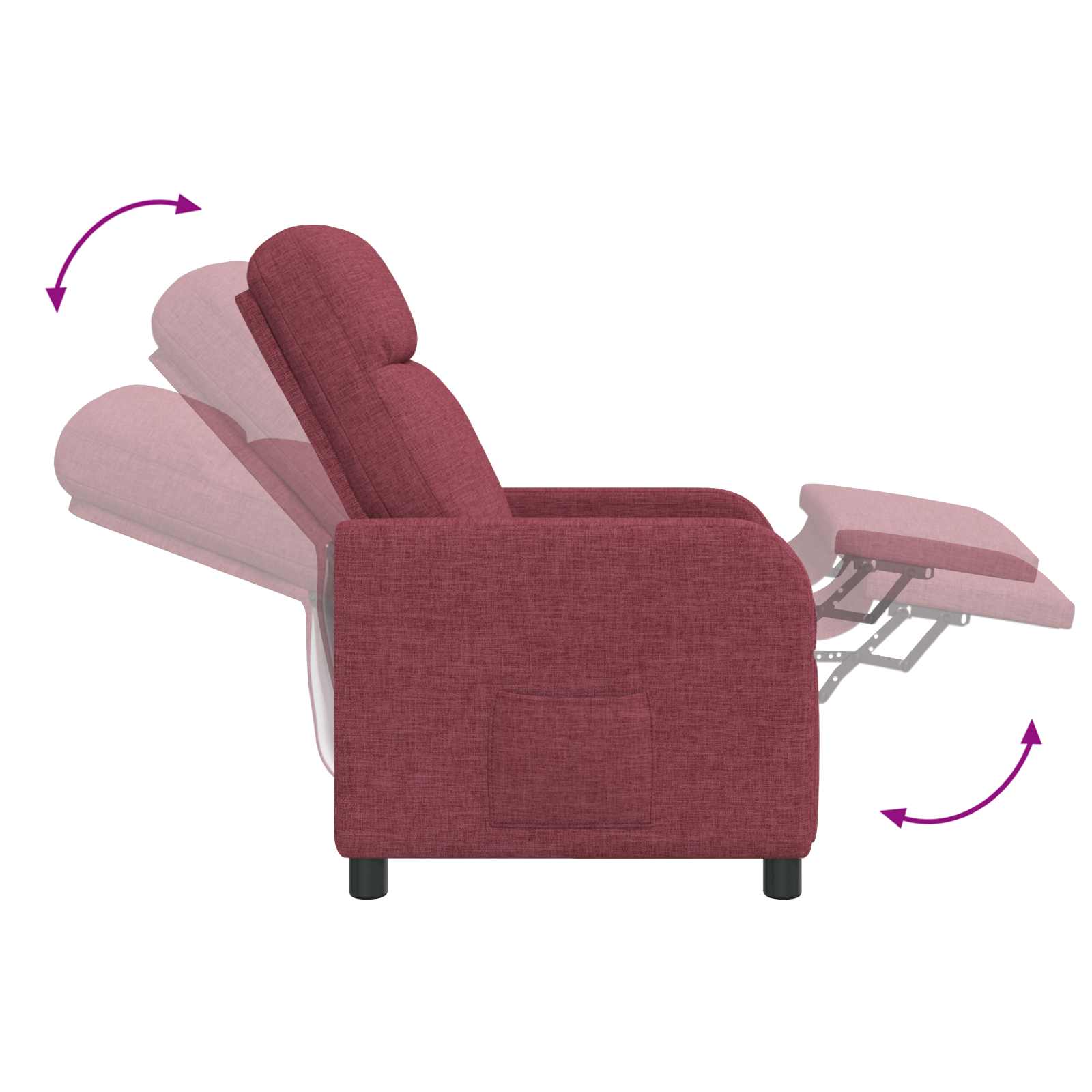 Massage Recliner Wijnrood Stof