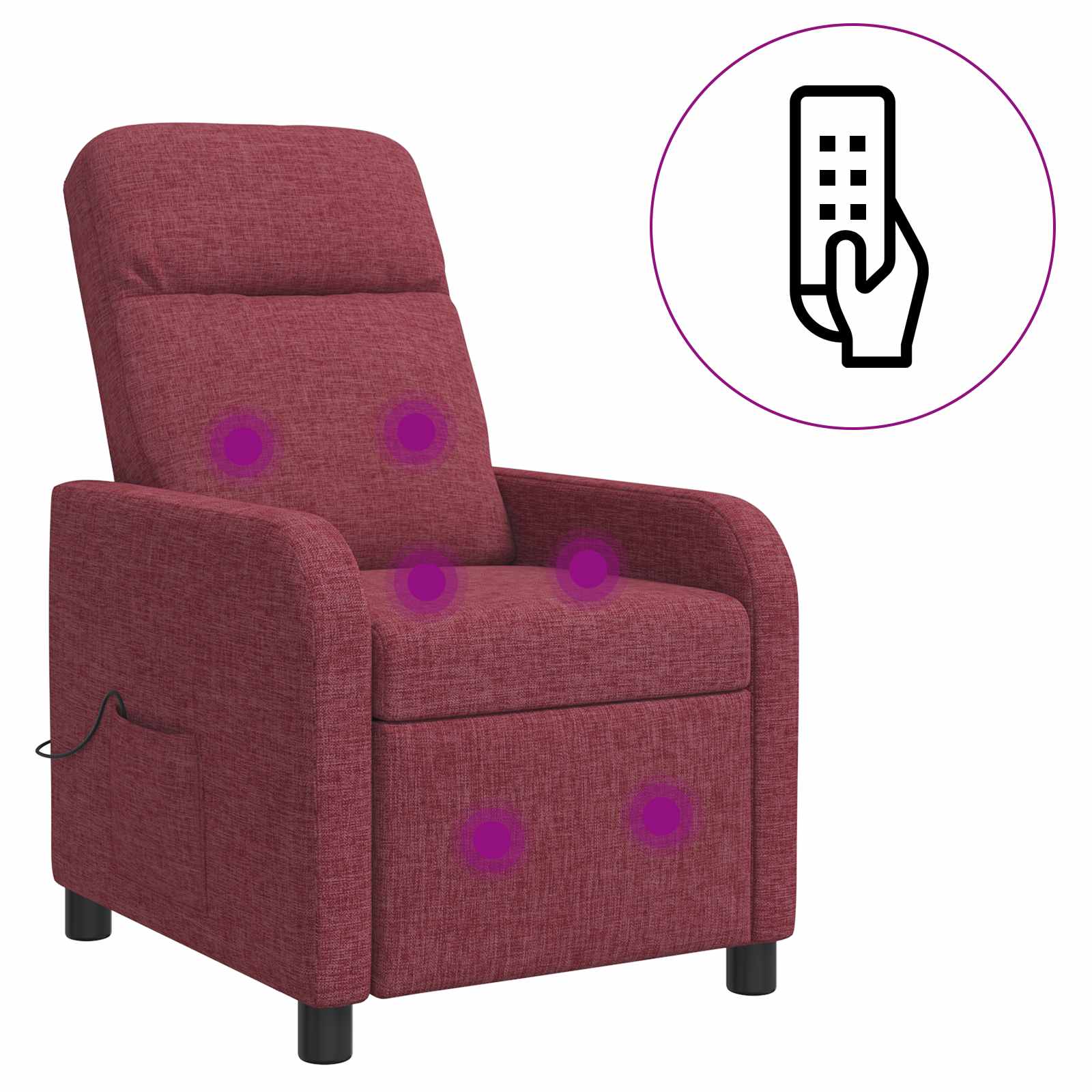 Massage Recliner Wijnrood Stof