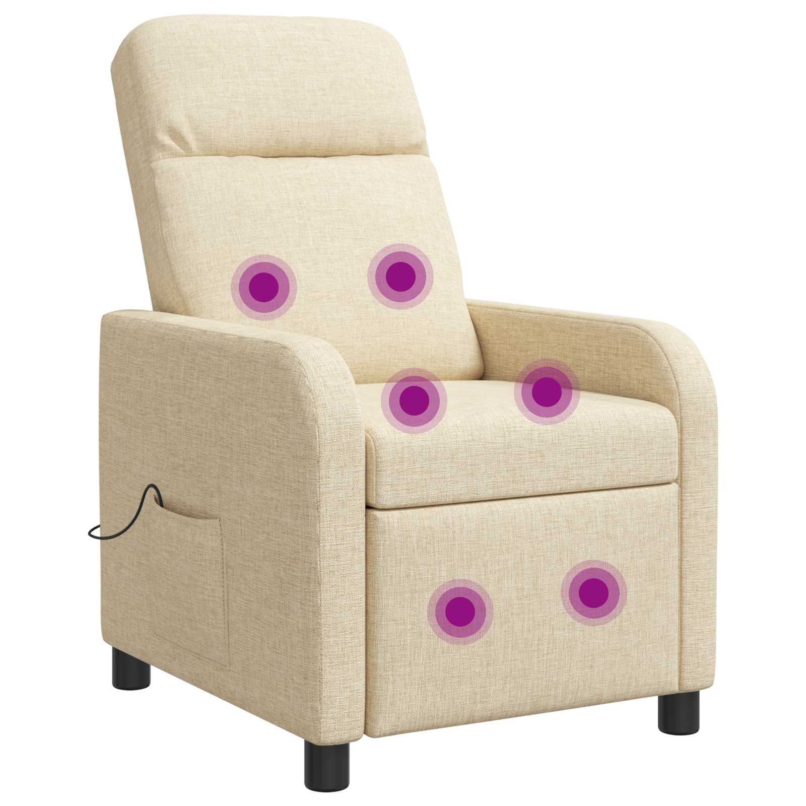 Massage Recliner Crèmekleurig Stof
