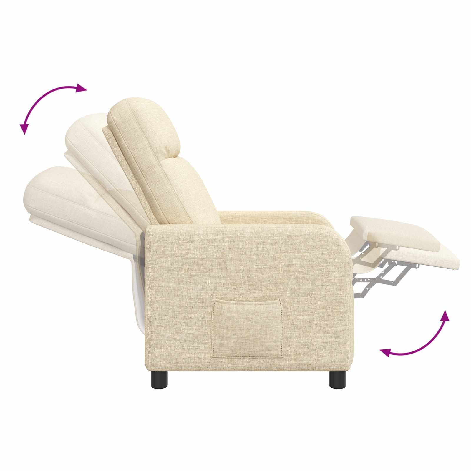 Massage Recliner Crèmekleurig Stof