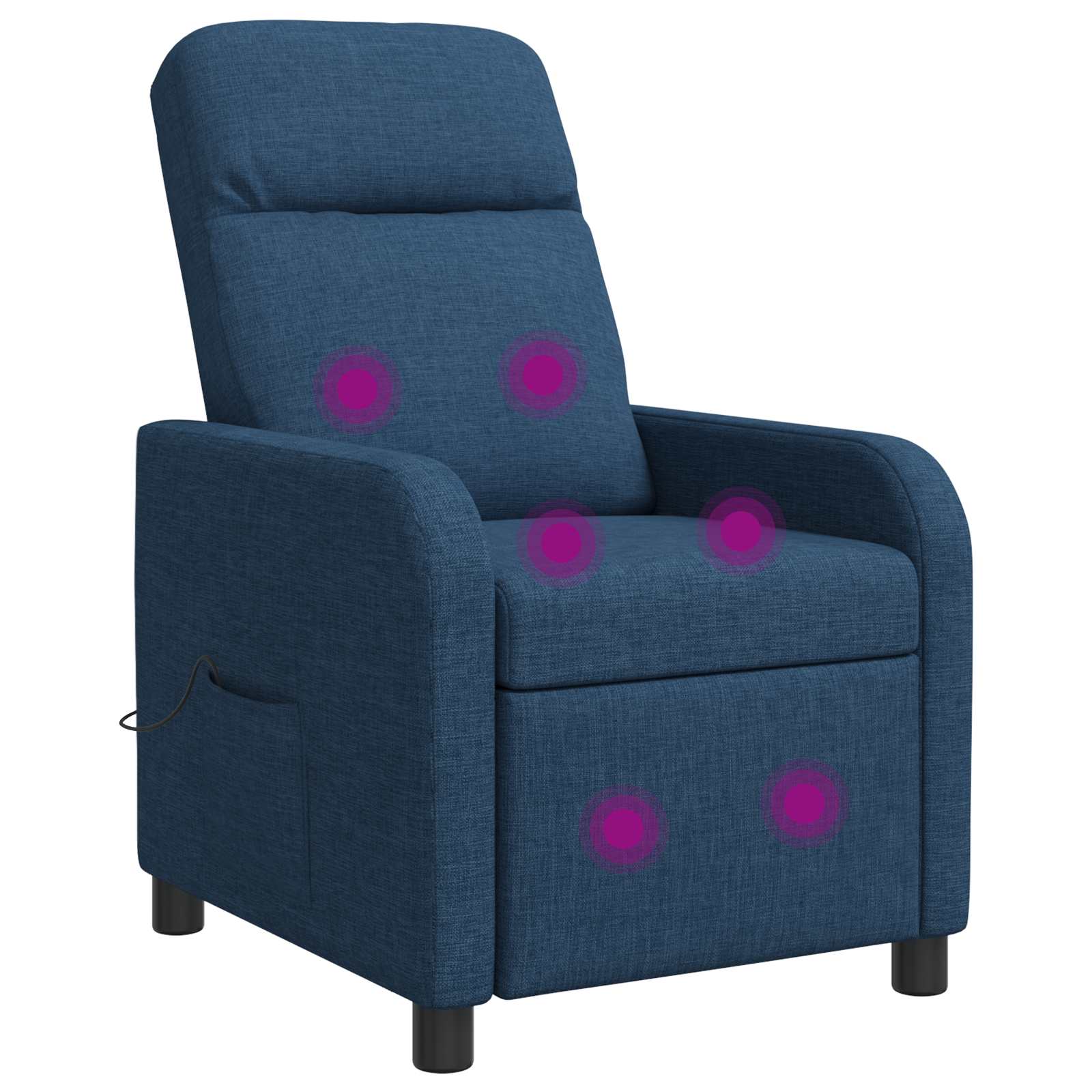 Massage Recliner Blauw Stof
