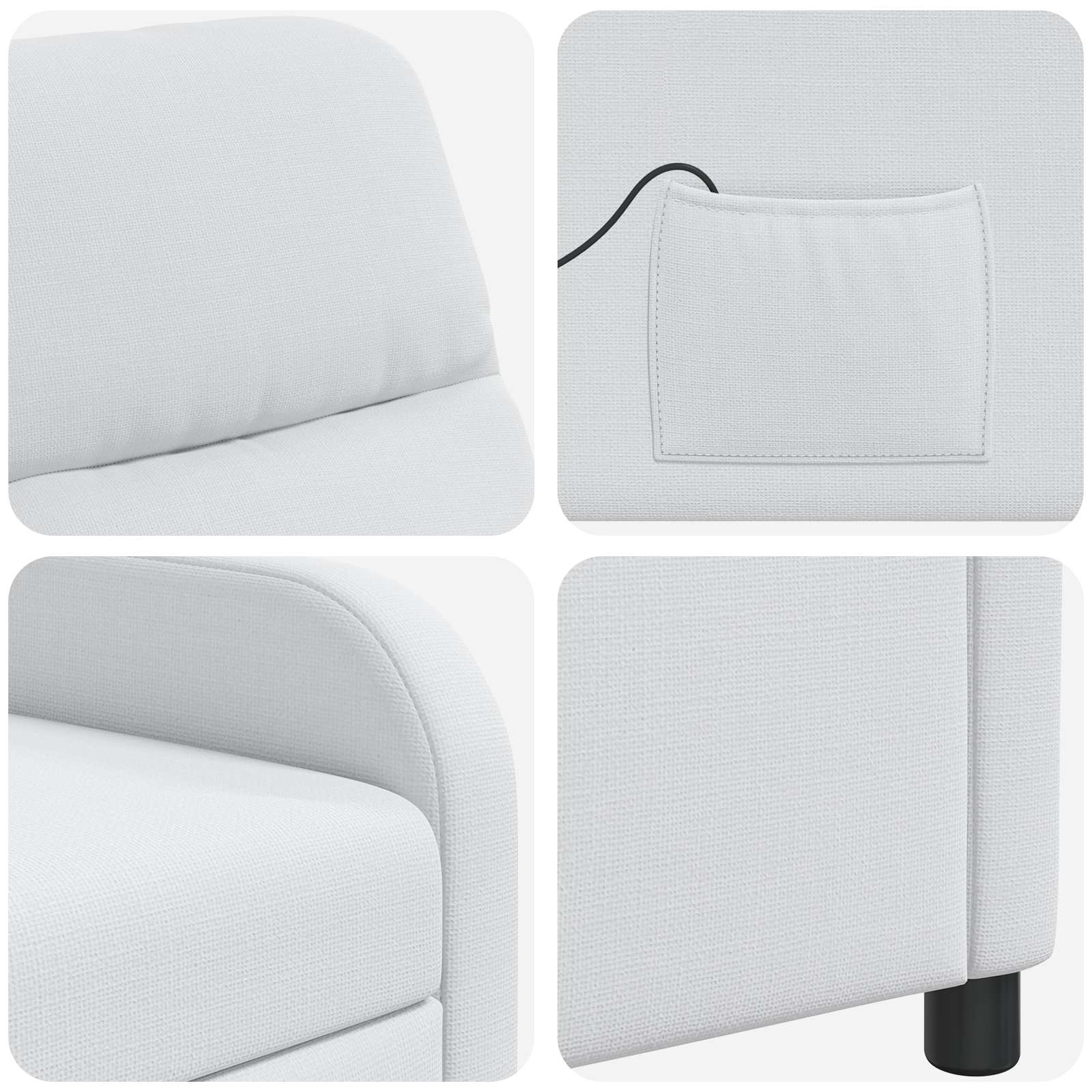 Massage Recliner Wit Stof
