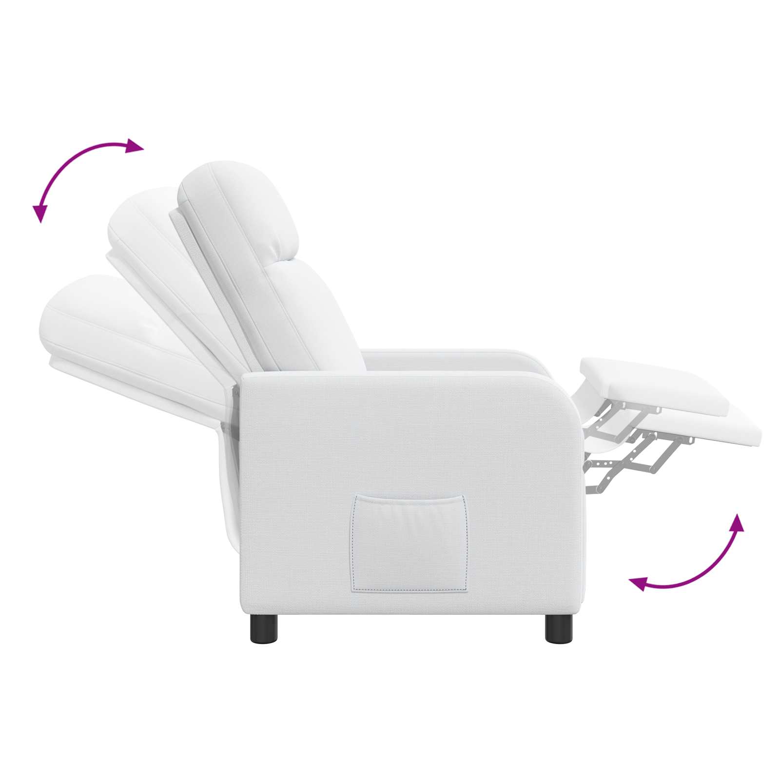 Massage Recliner Wit Stof
