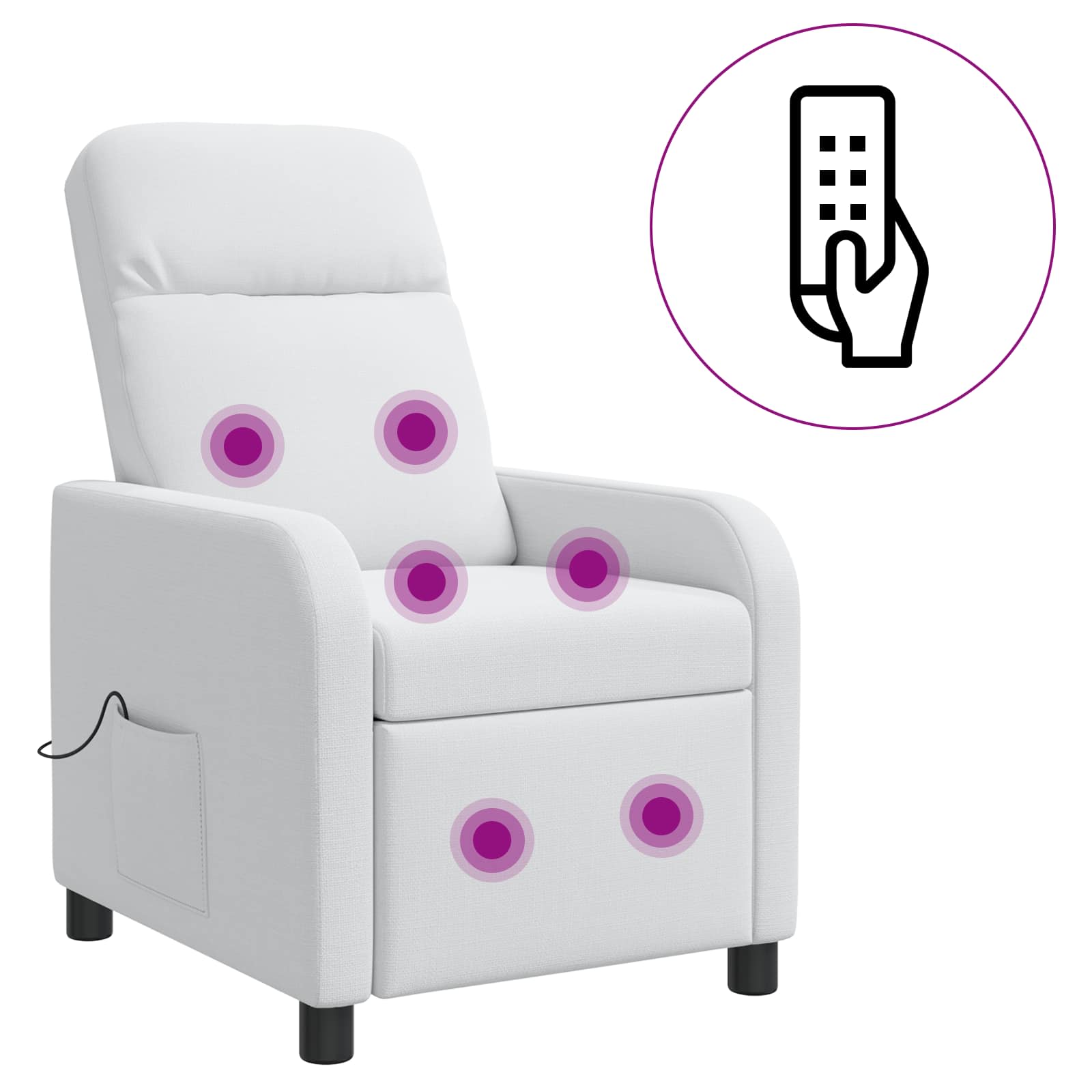 Massage Recliner Wit Stof