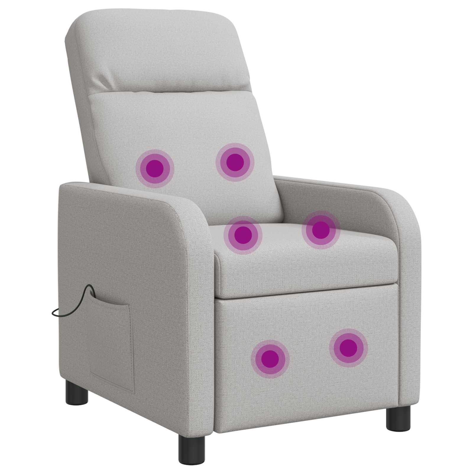 Massage Recliner Wolkengrijs Stof Wolkengrijze stof