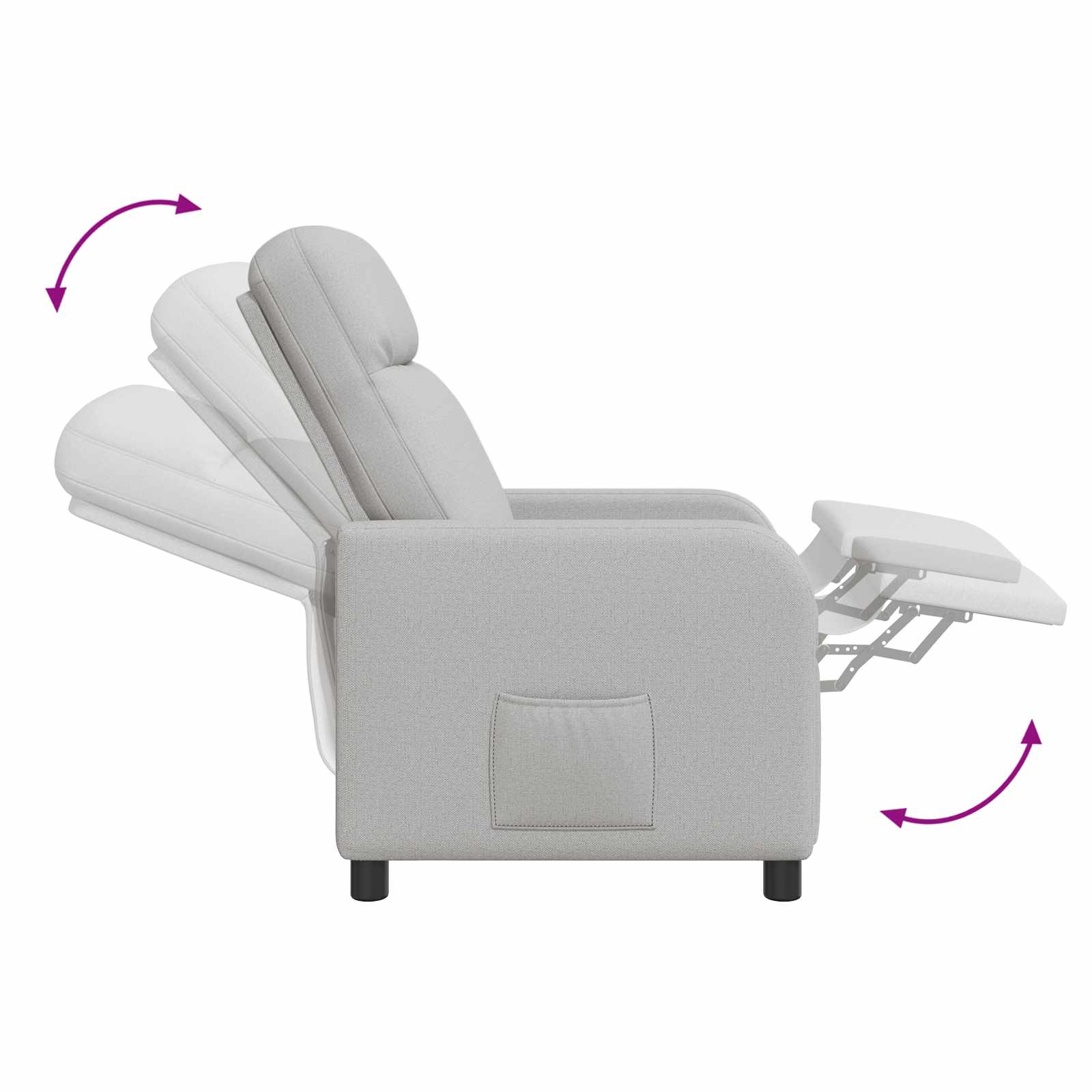 Massage Recliner Wolkengrijs Stof Wolkengrijze stof