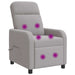 Massage Recliner Lichtgrijs Bouclé