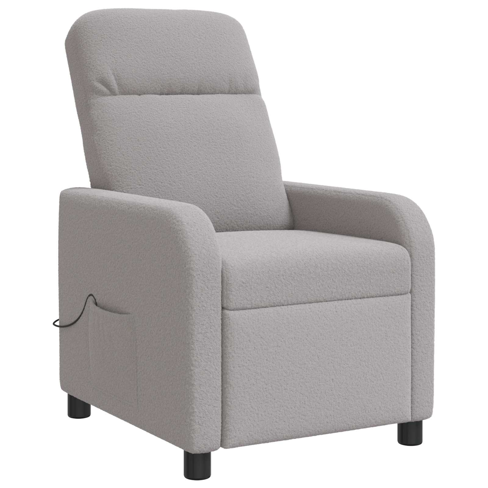 Massage Recliner Lichtgrijs Bouclé
