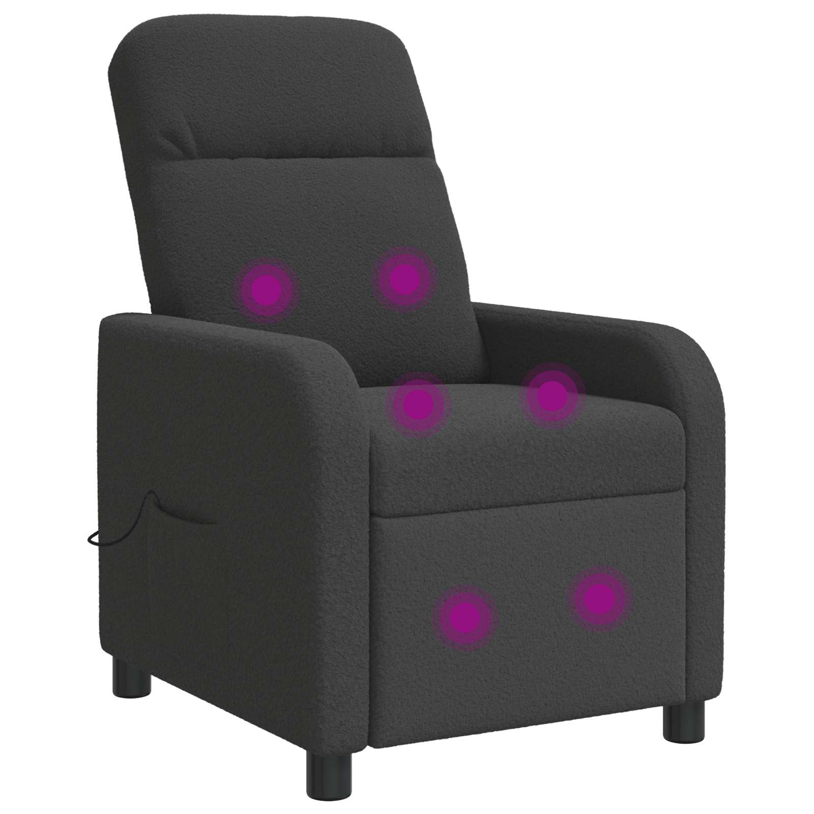 Massage Recliner Donkergrijs Bouclé