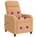 Massage Recliner Beige Bouclé