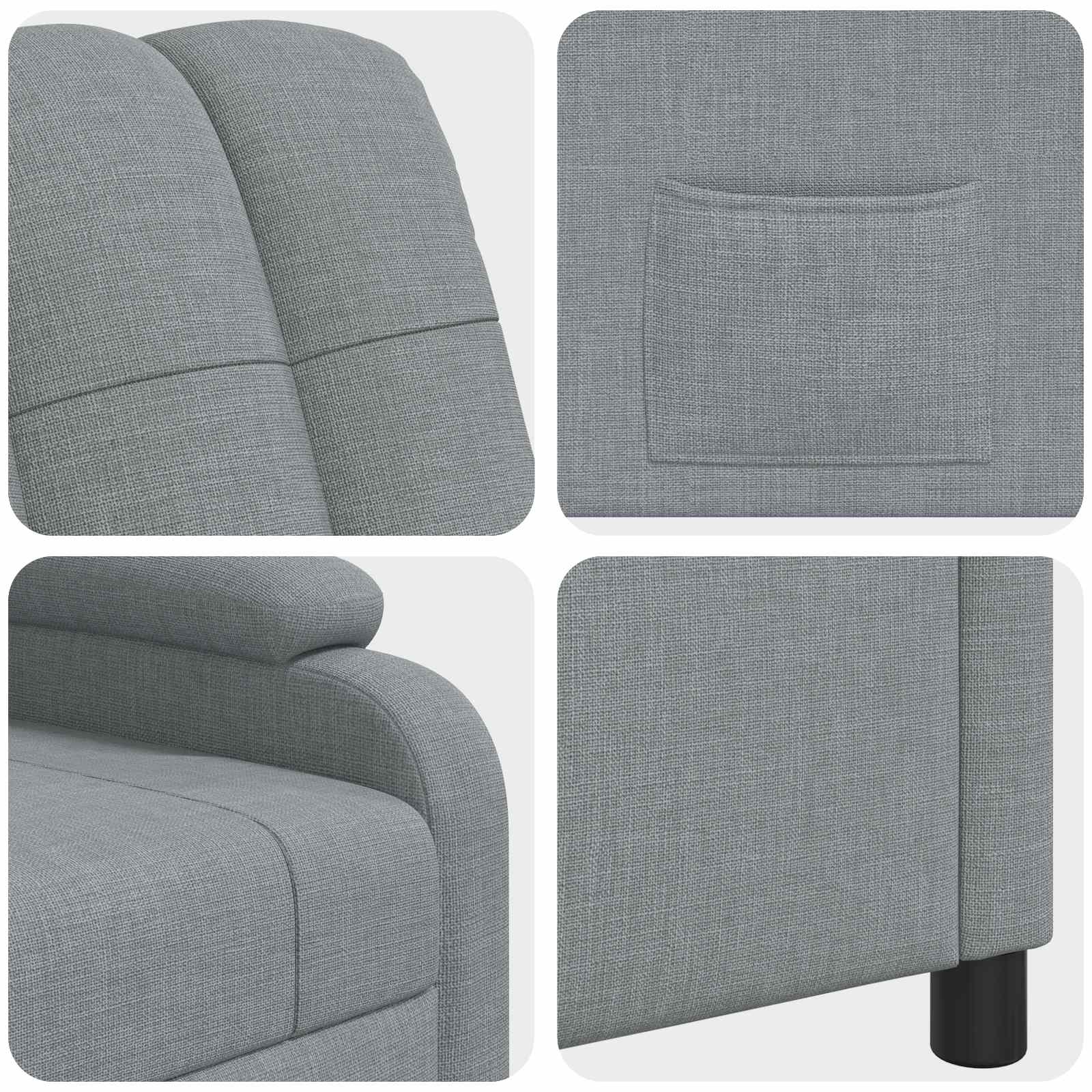 Relaxfauteuil Lichtgrijs Stof
