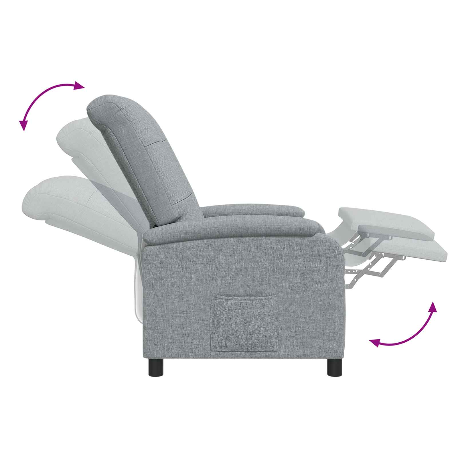 Relaxfauteuil Lichtgrijs Stof