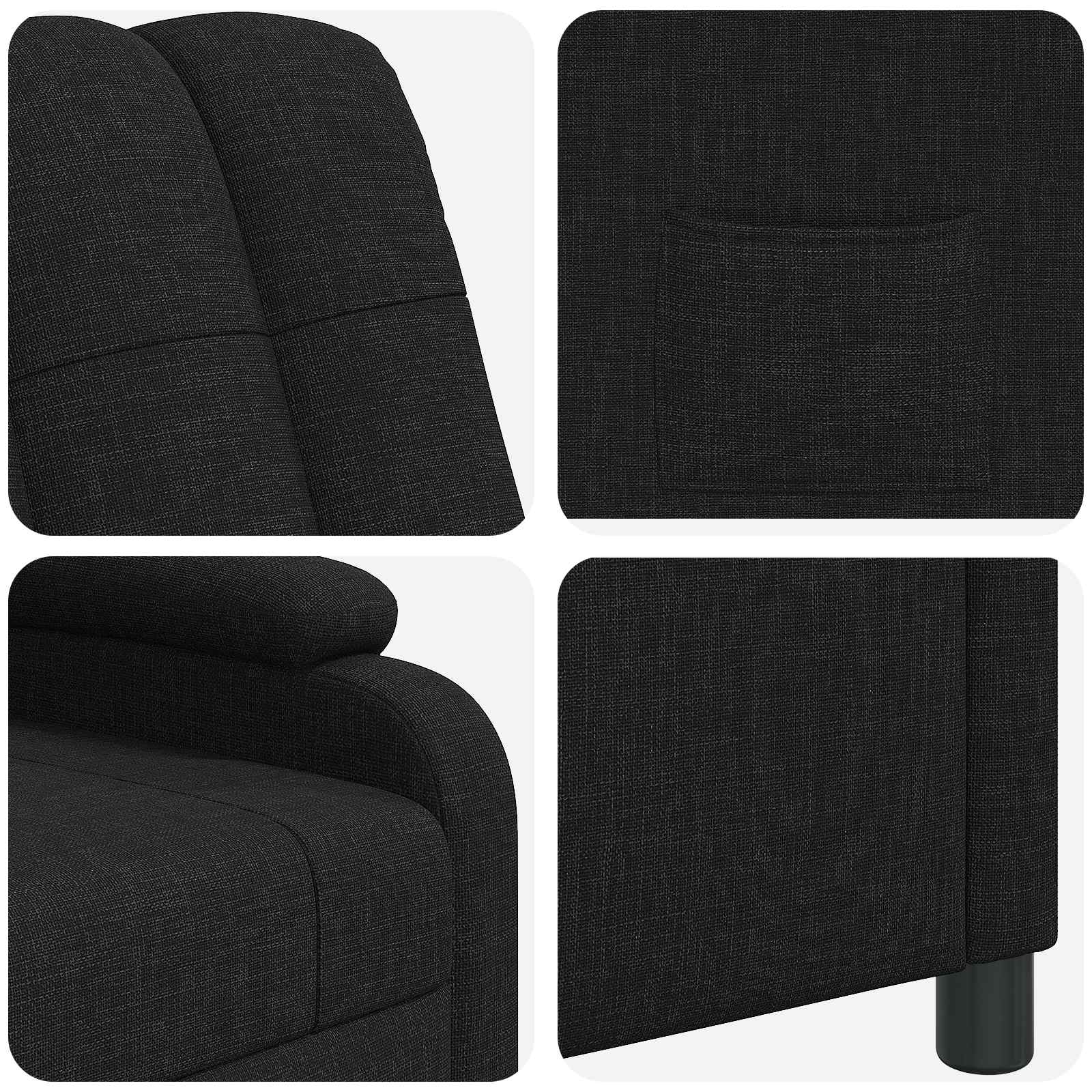 Relaxfauteuil Zwart Stof