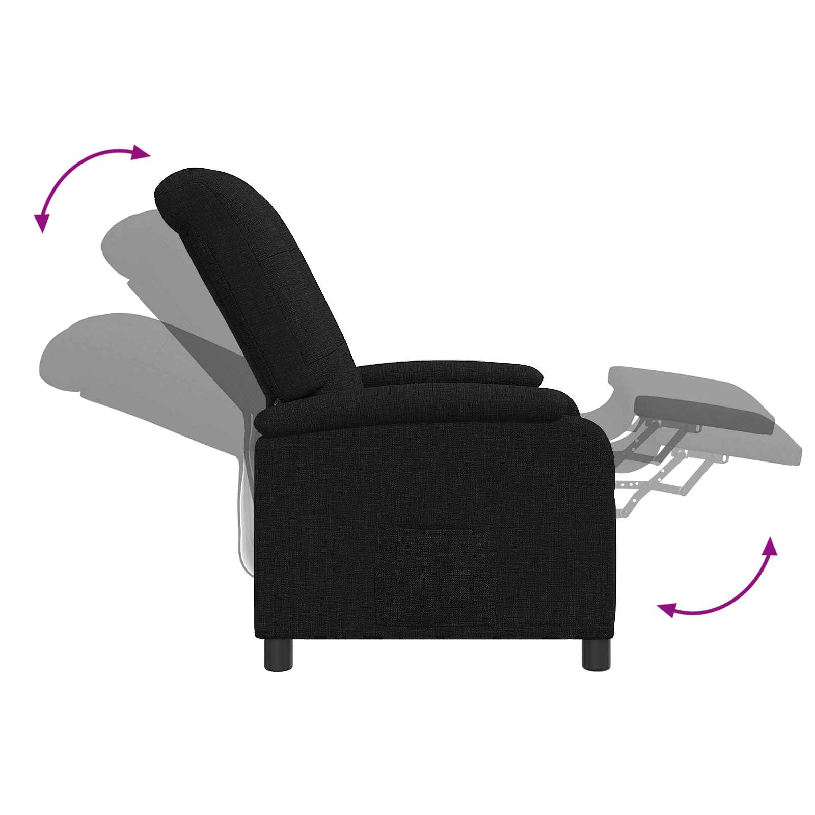 Relaxfauteuil Zwart Stof