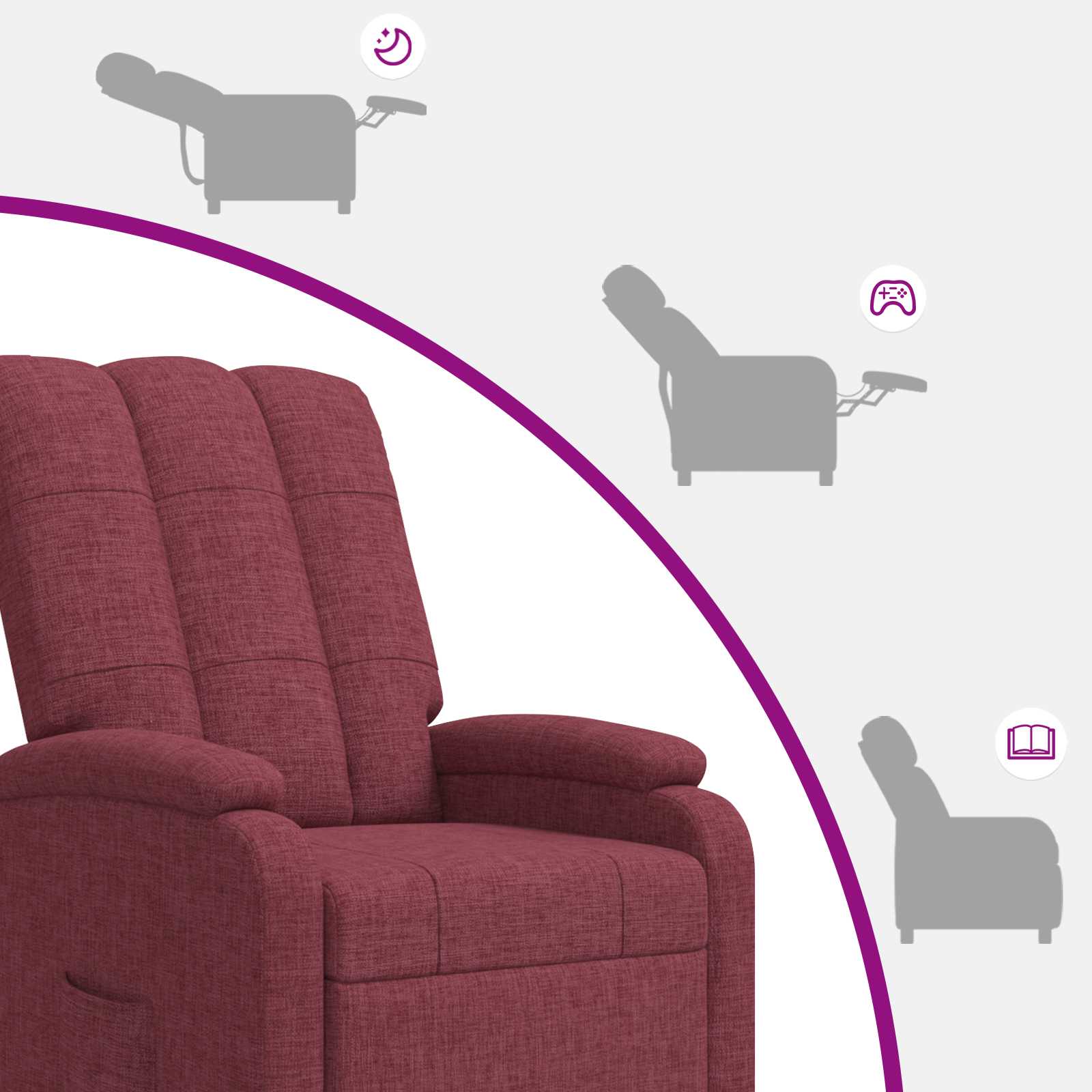 Relaxfauteuil Wijnrood Stof