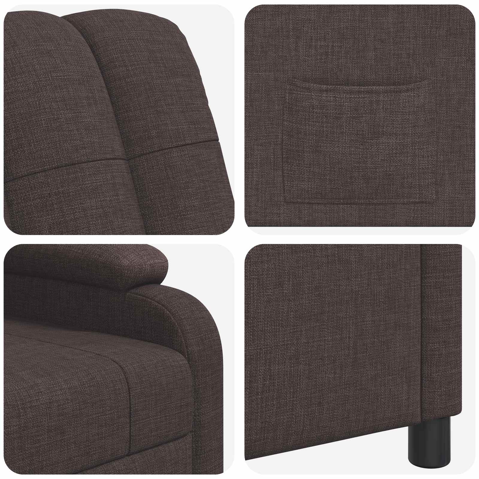 Relaxfauteuil Donkerbruin Stof