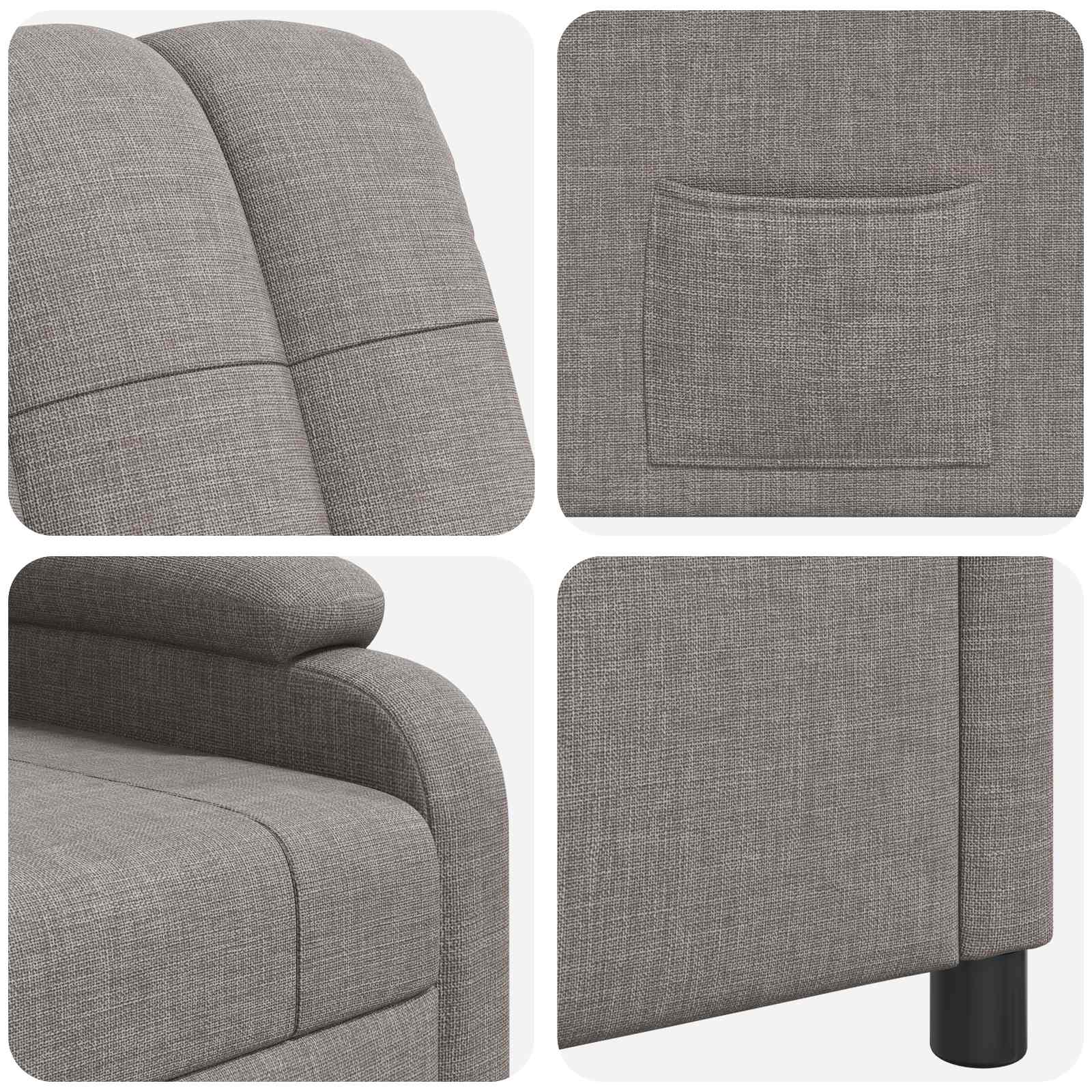 Relaxfauteuil Taupe Stof