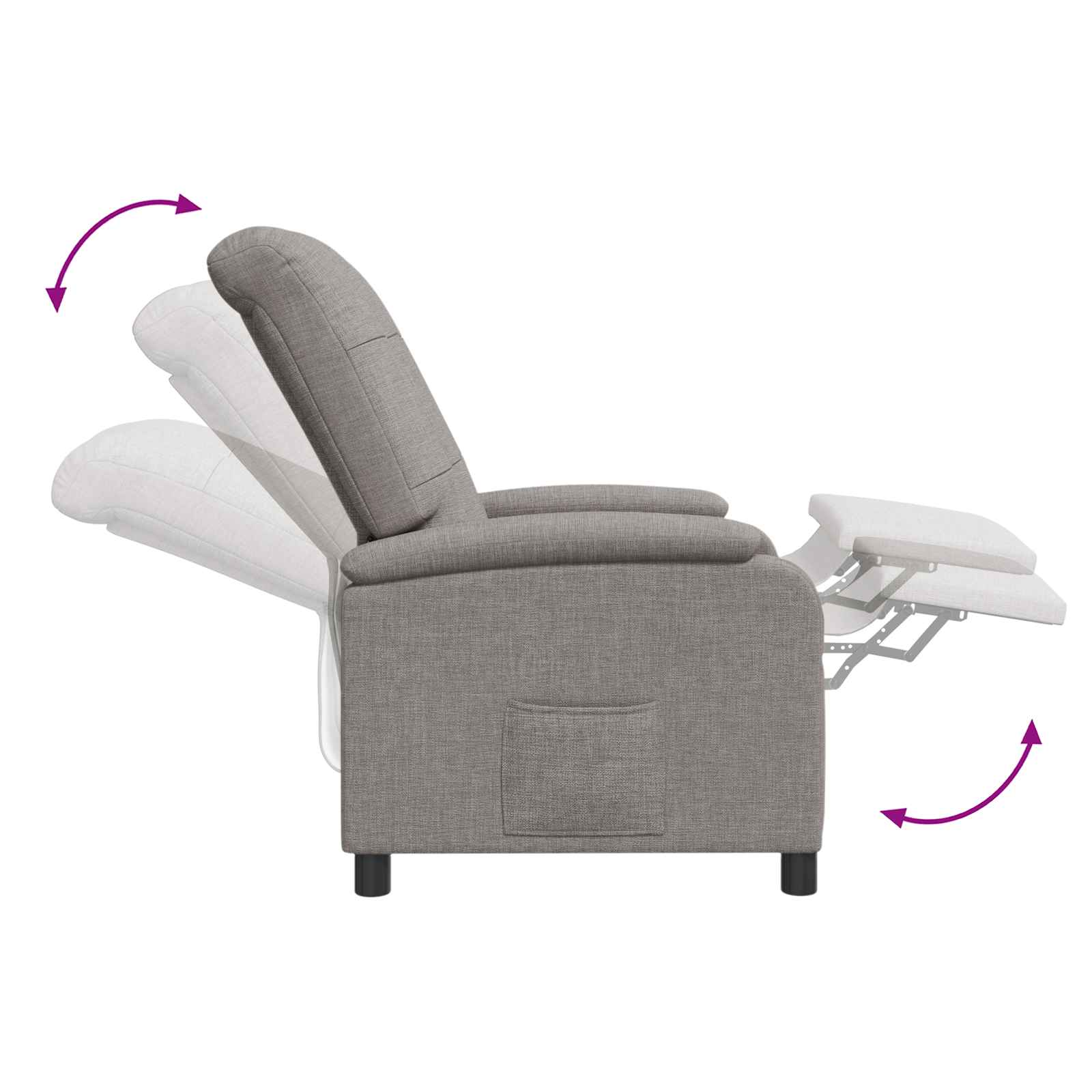 Relaxfauteuil Taupe Stof
