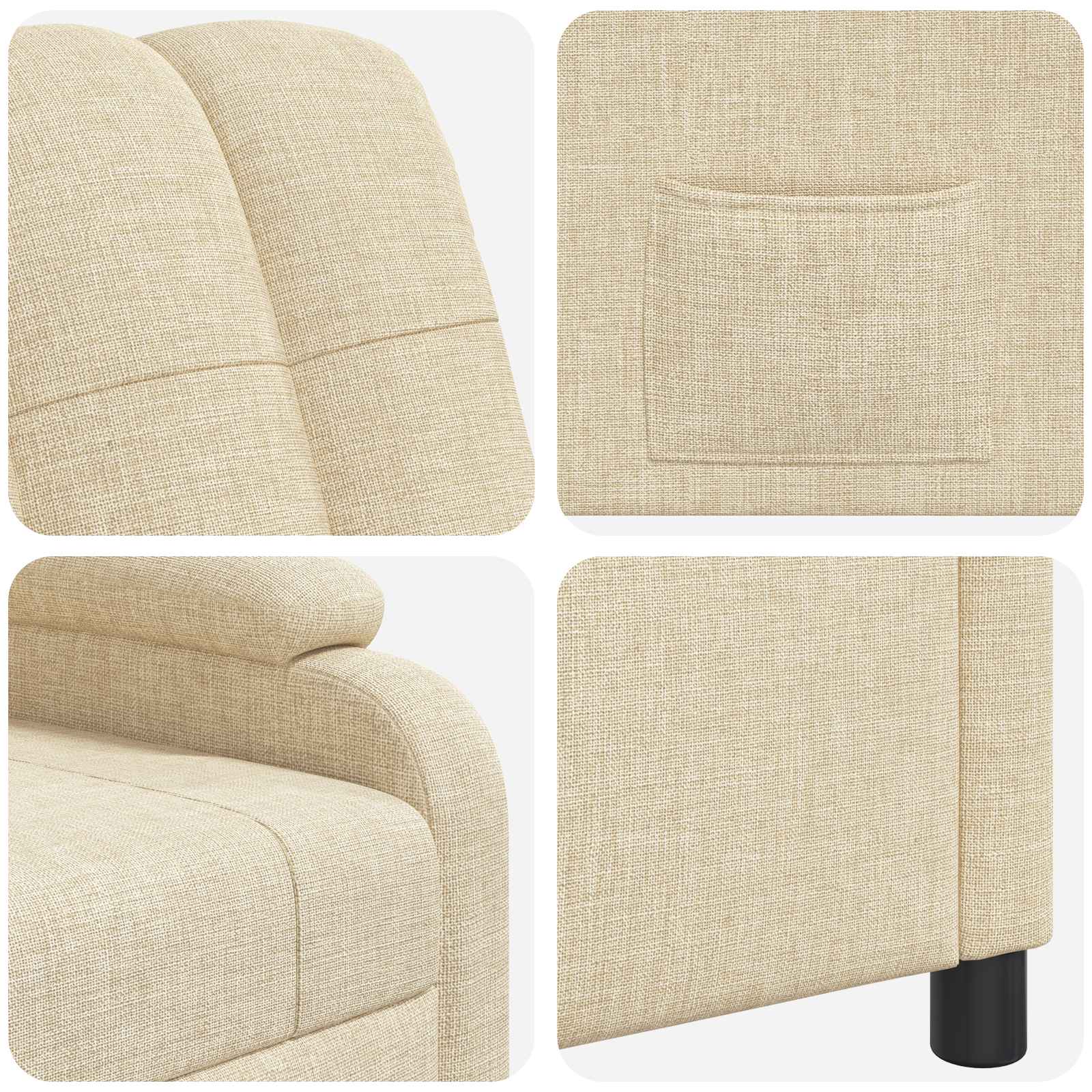 Relaxfauteuil Crèmekleurig Stof