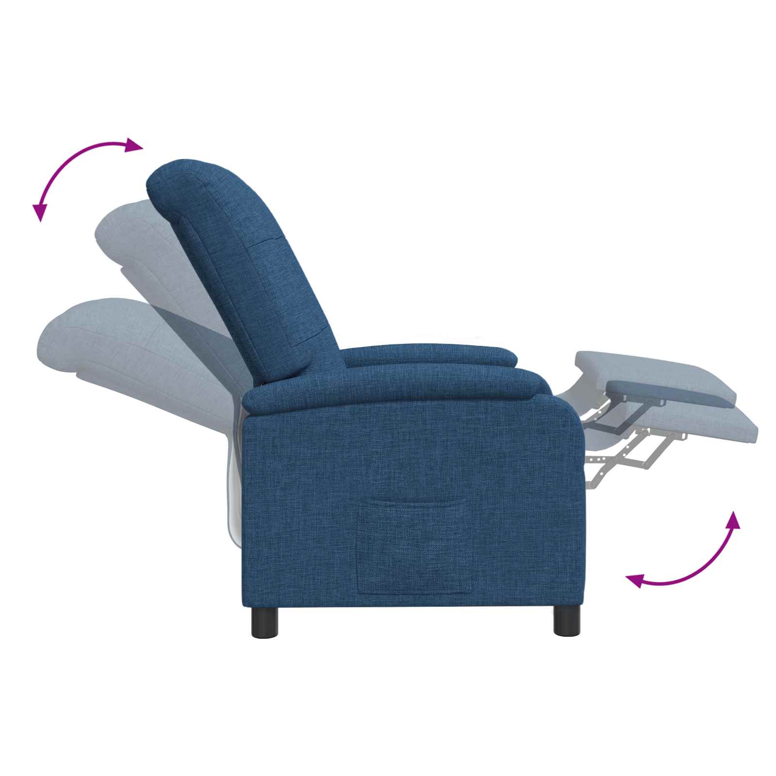 Relaxfauteuil Blauw Stof