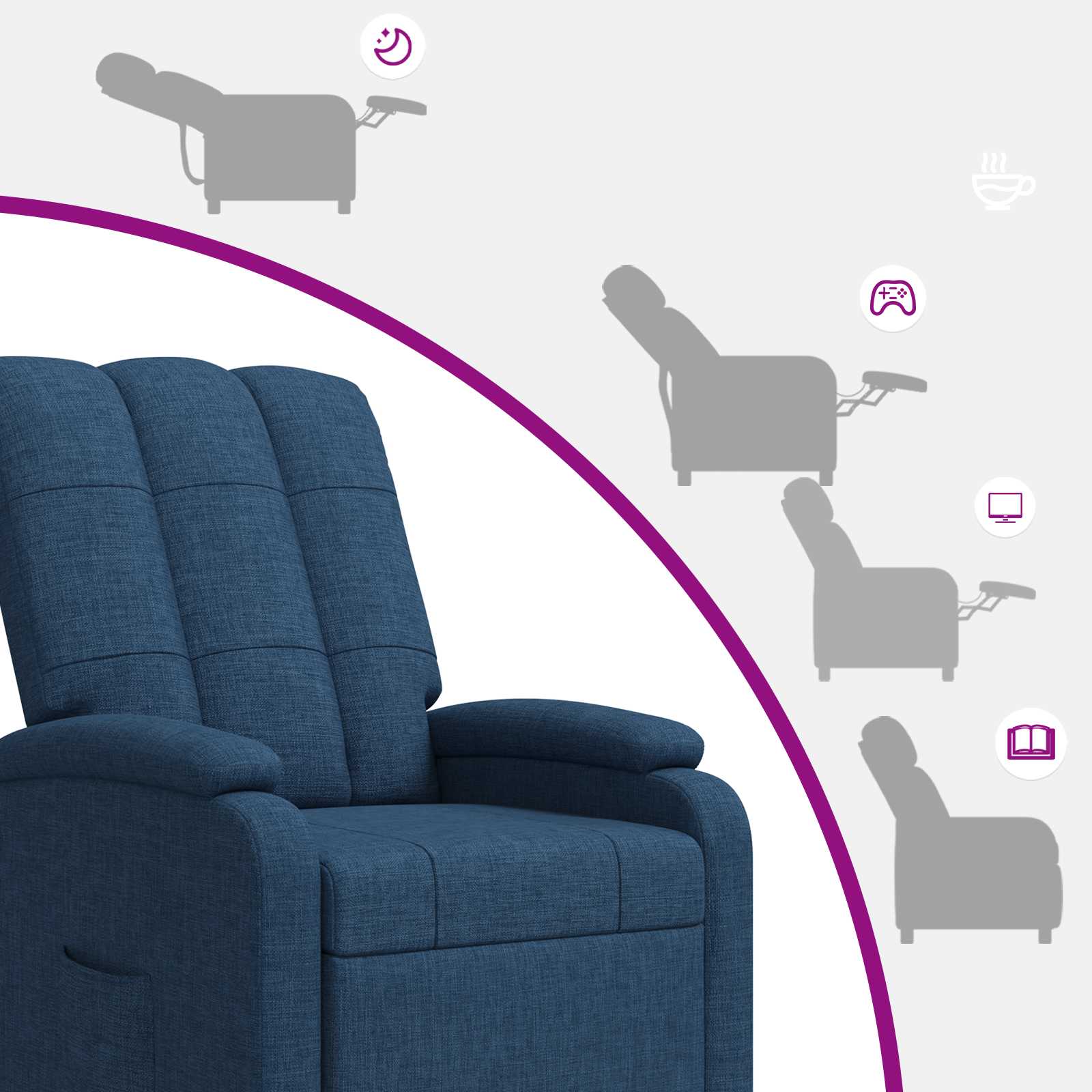 Relaxfauteuil Blauw Stof