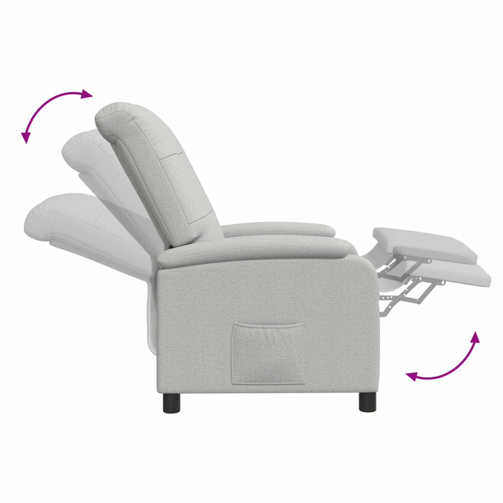 Relaxfauteuil Wolkengrijs Stof Wolkengrijze stof