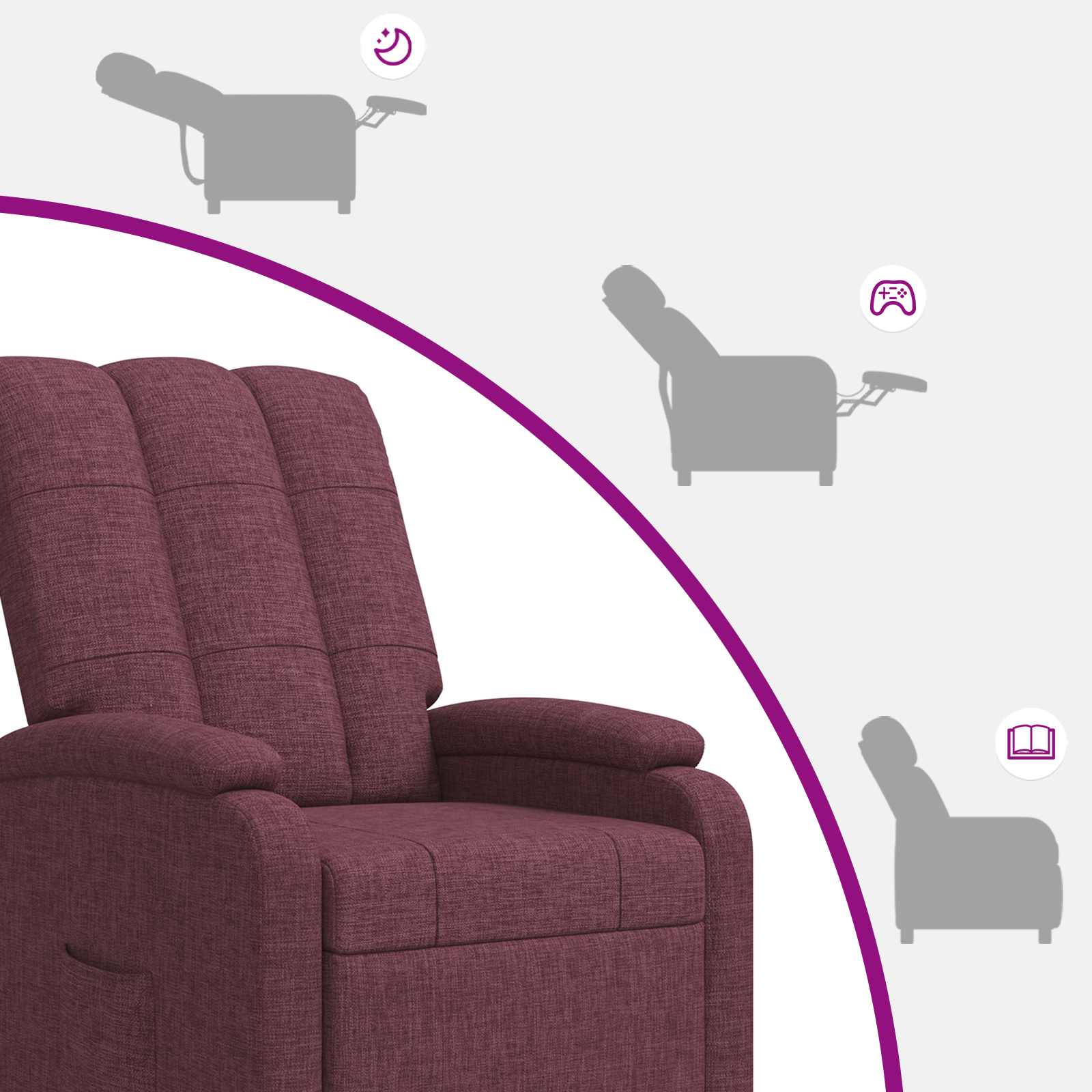 Relaxfauteuil Paars Stof