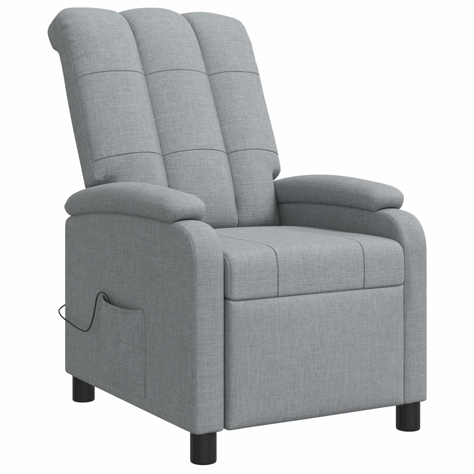 Massage Recliner Lichtgrijs Stof