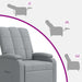 Massage Recliner Lichtgrijs Stof