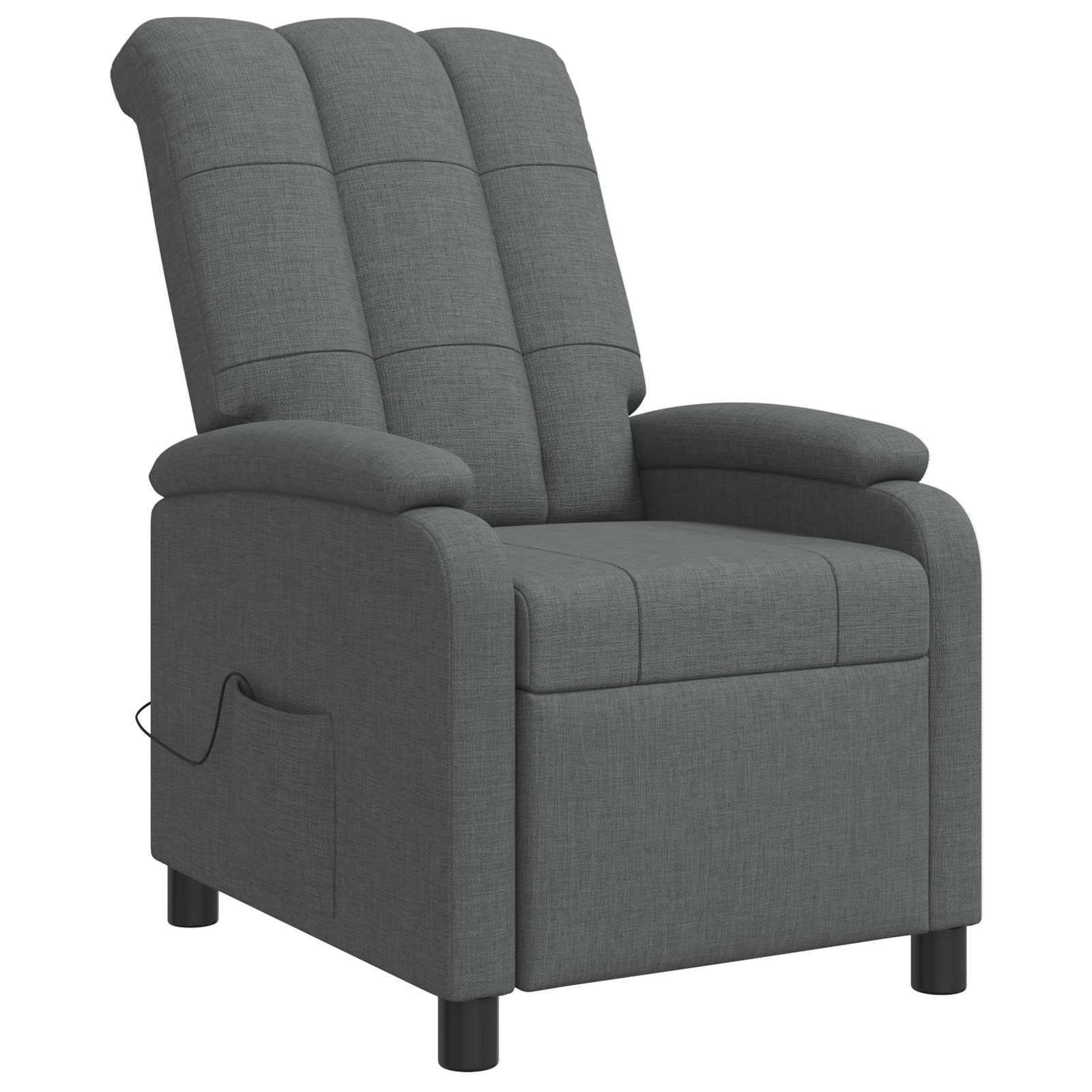 Massage Recliner Donkergrijs Stof