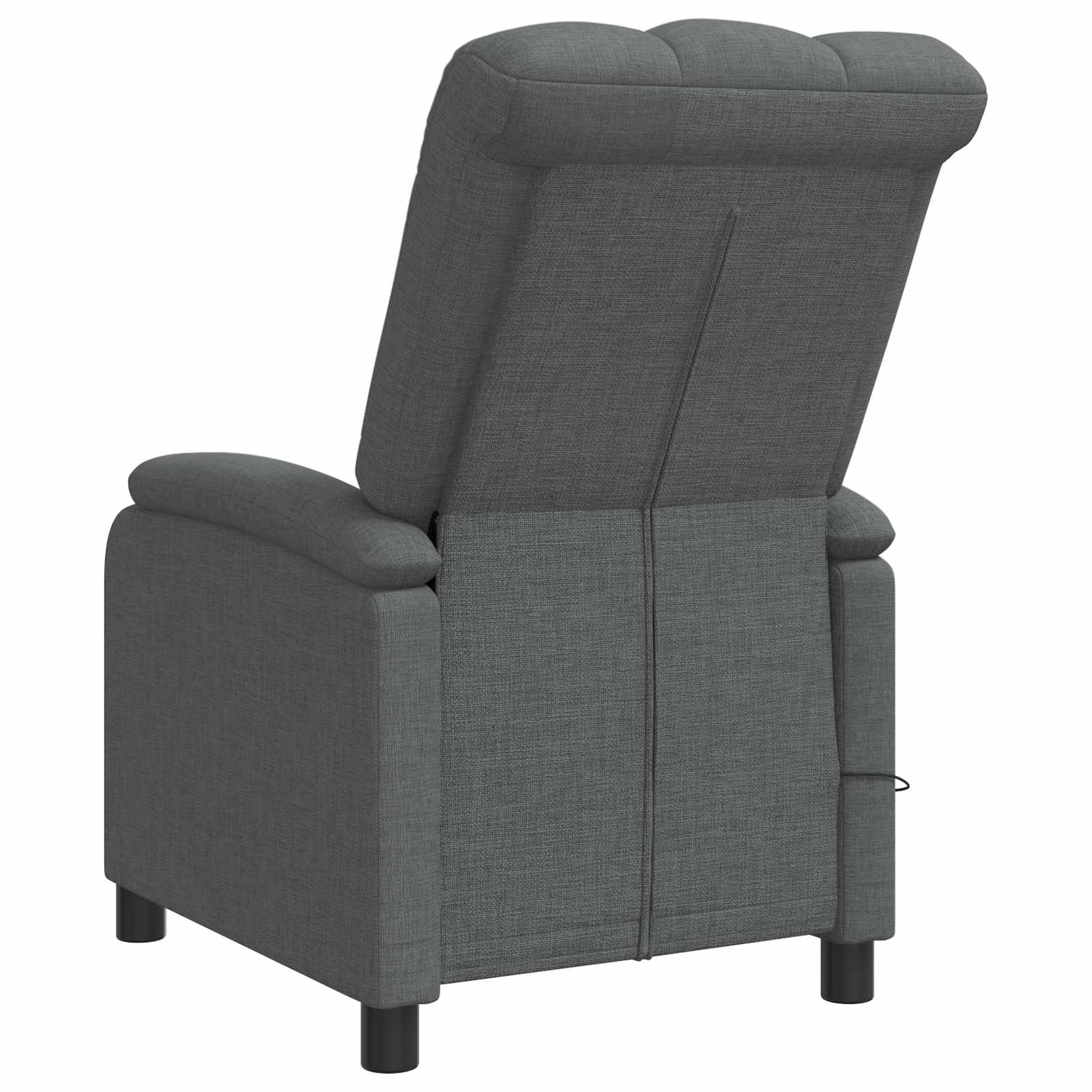 Massage Recliner Donkergrijs Stof