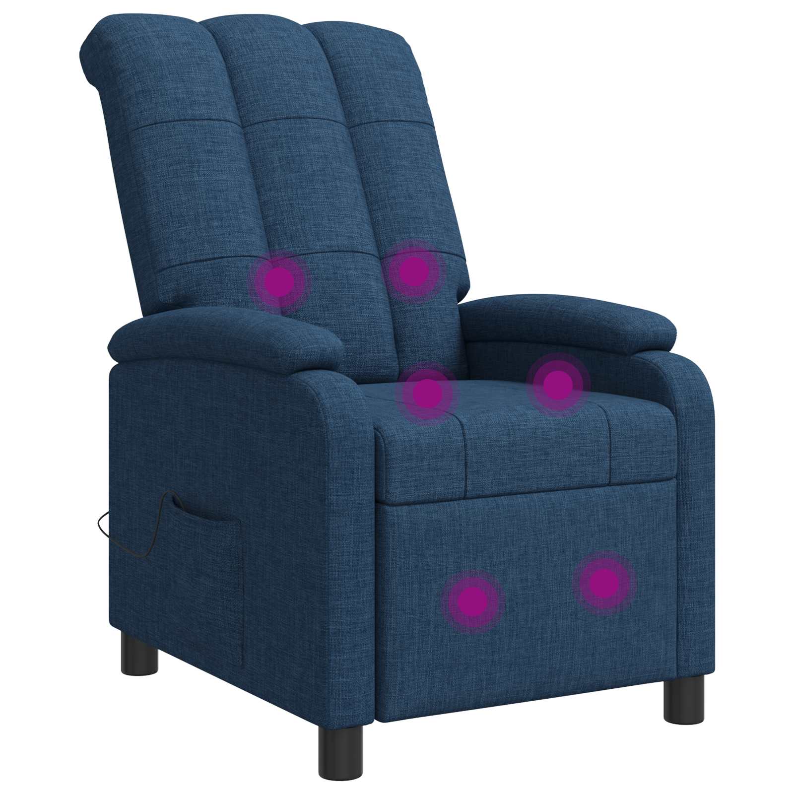 Massage Recliner Blauw Stof
