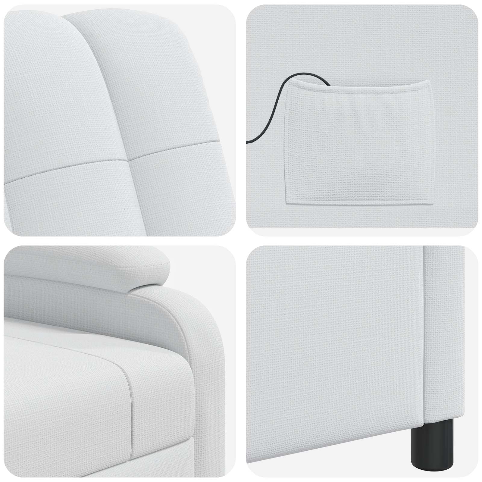 Massage Recliner Wit Stof