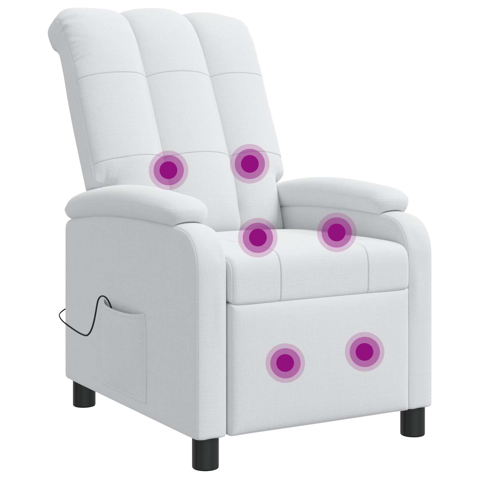 Massage Recliner Wit Stof