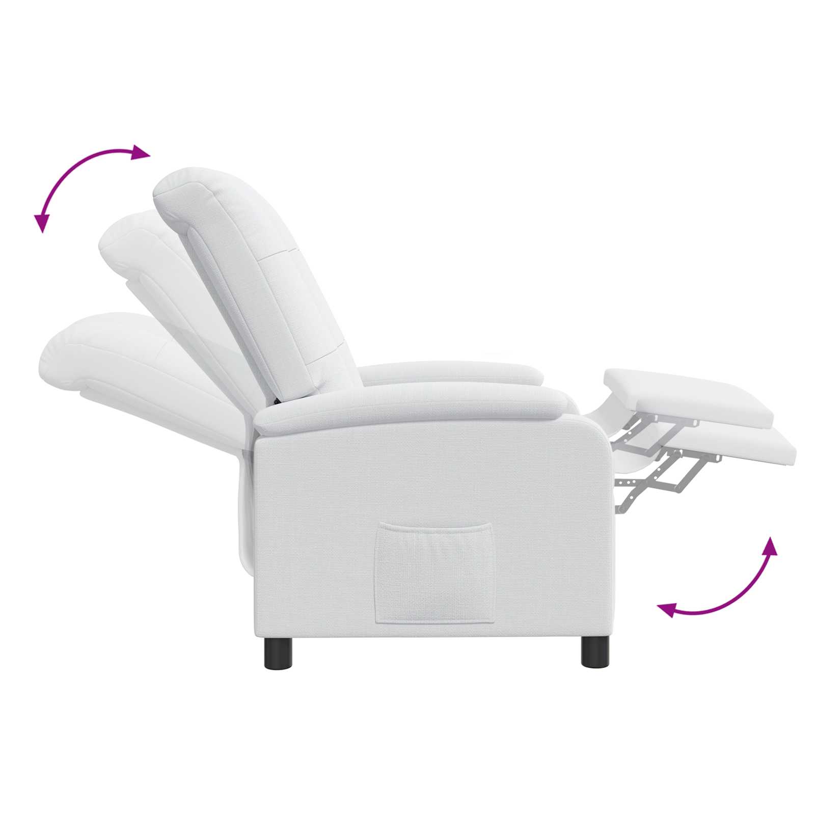 Massage Recliner Wit Stof