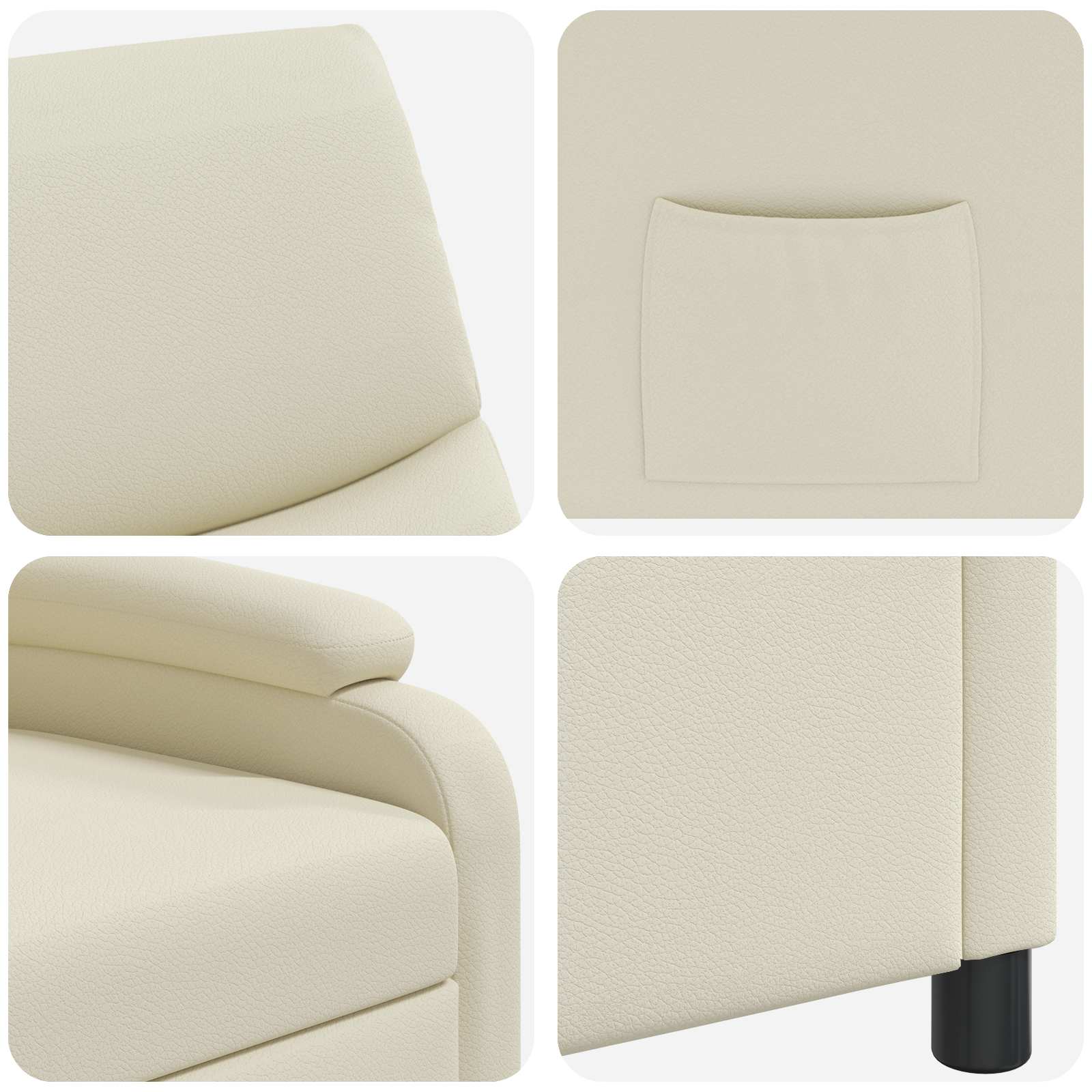 Relaxfauteuil Crèmekleurig Kunstleer