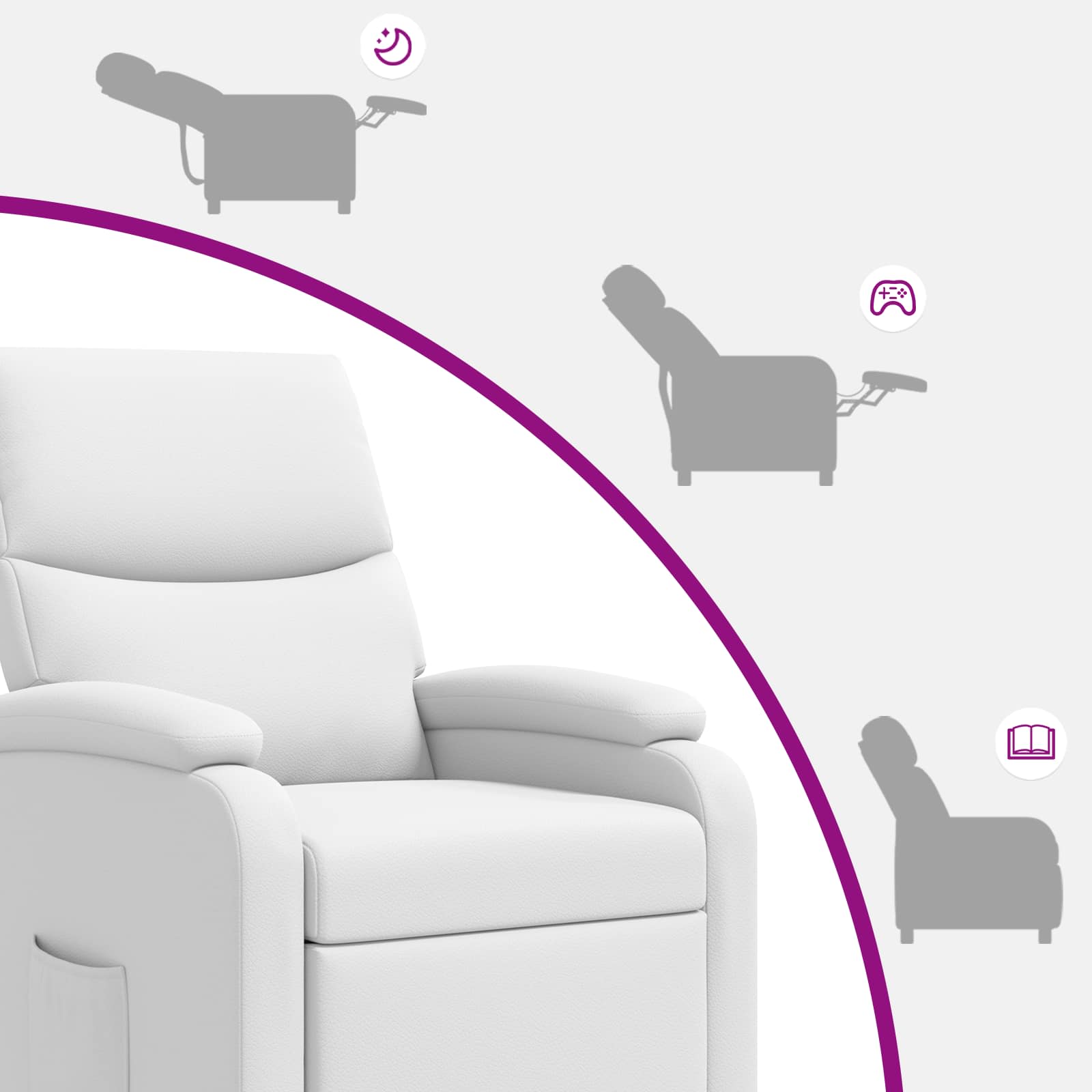 Relaxfauteuil Wit Kunstleer