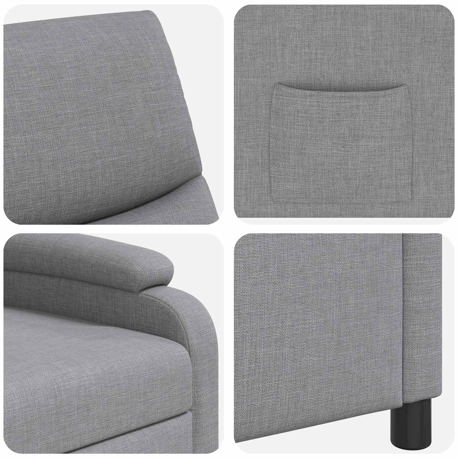 Relaxfauteuil Lichtgrijs Stof